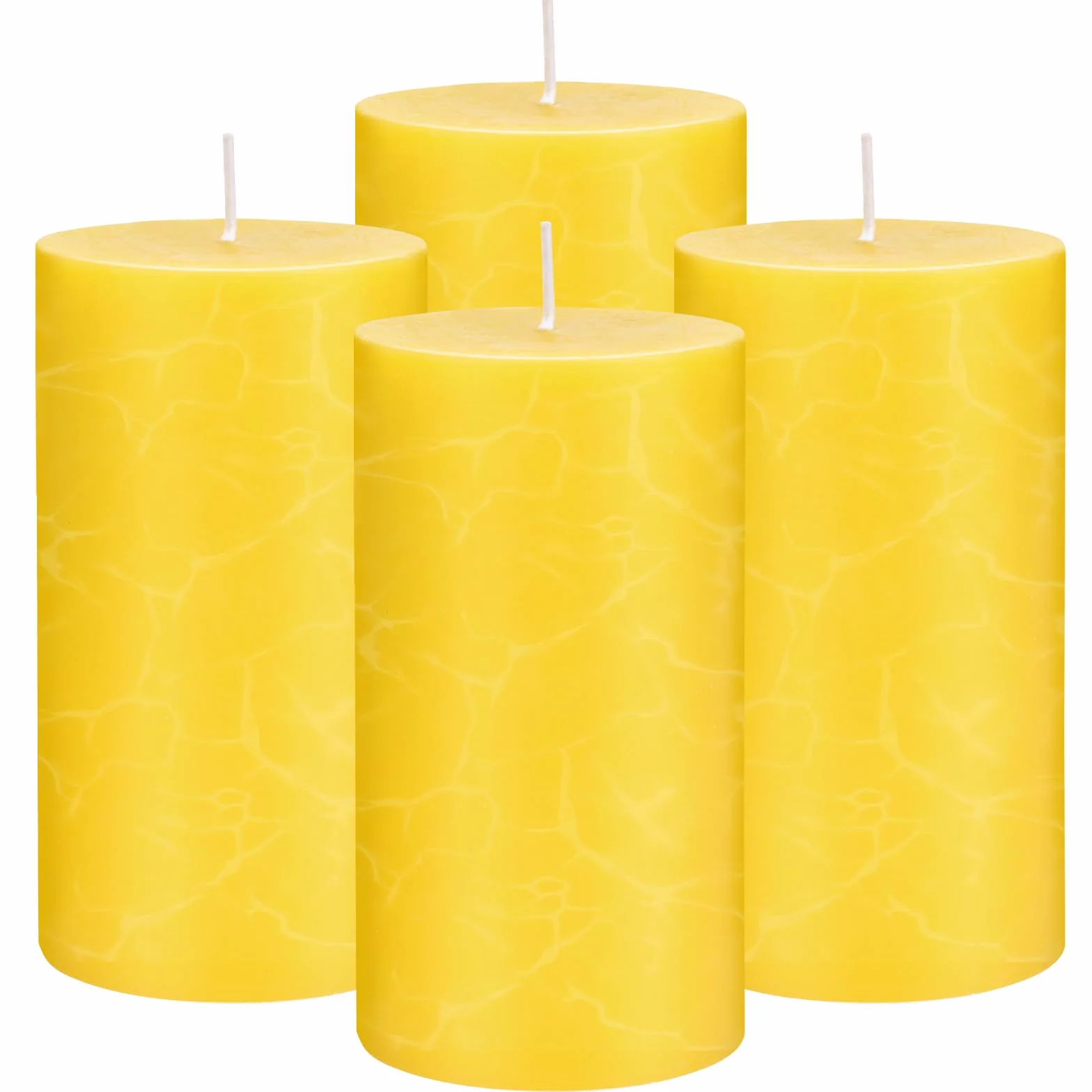 Bougies Citronnelle 4PC Bougies Piliers Décoratives Parfumées 120 heures Sans Fumée