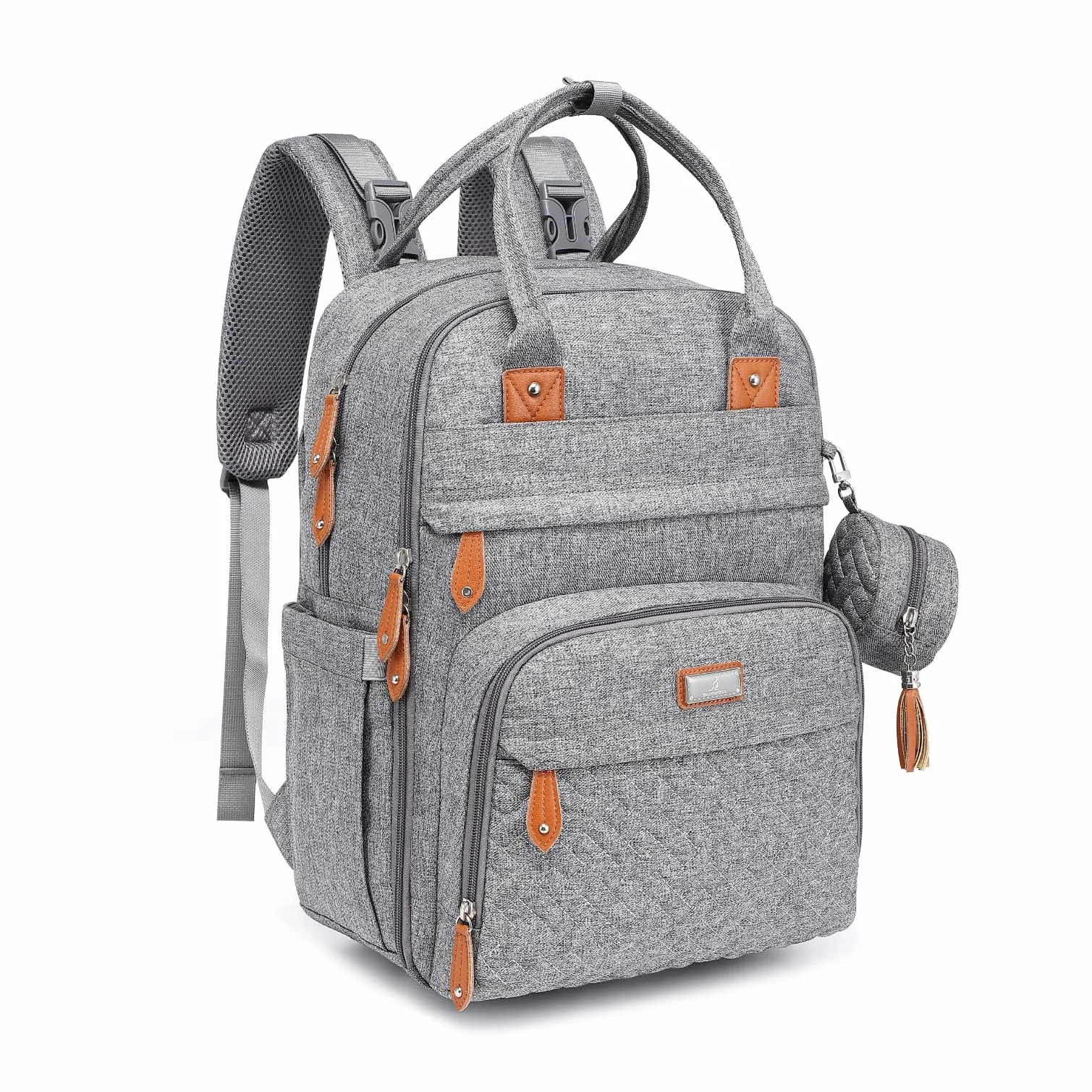 BabbleRoo Sac à Langer Bébé Grande Capacité Déperlant 17 Poches Tapis Étui Sucette Sangles Poussette Voyage