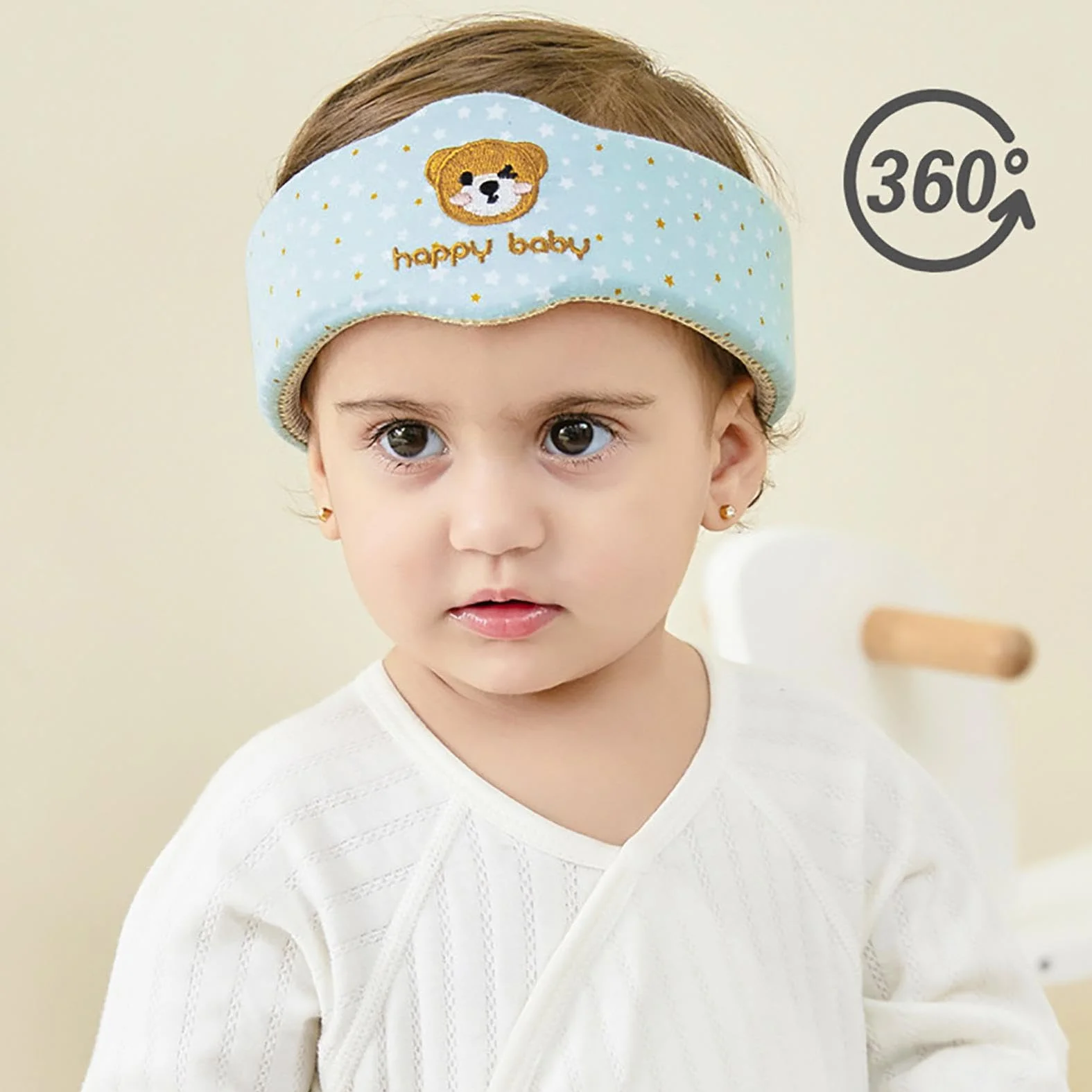 Casque Bébé Antichoc Protection Tête Anti-Chute Ajustable 6-36 Mois 18x6cm