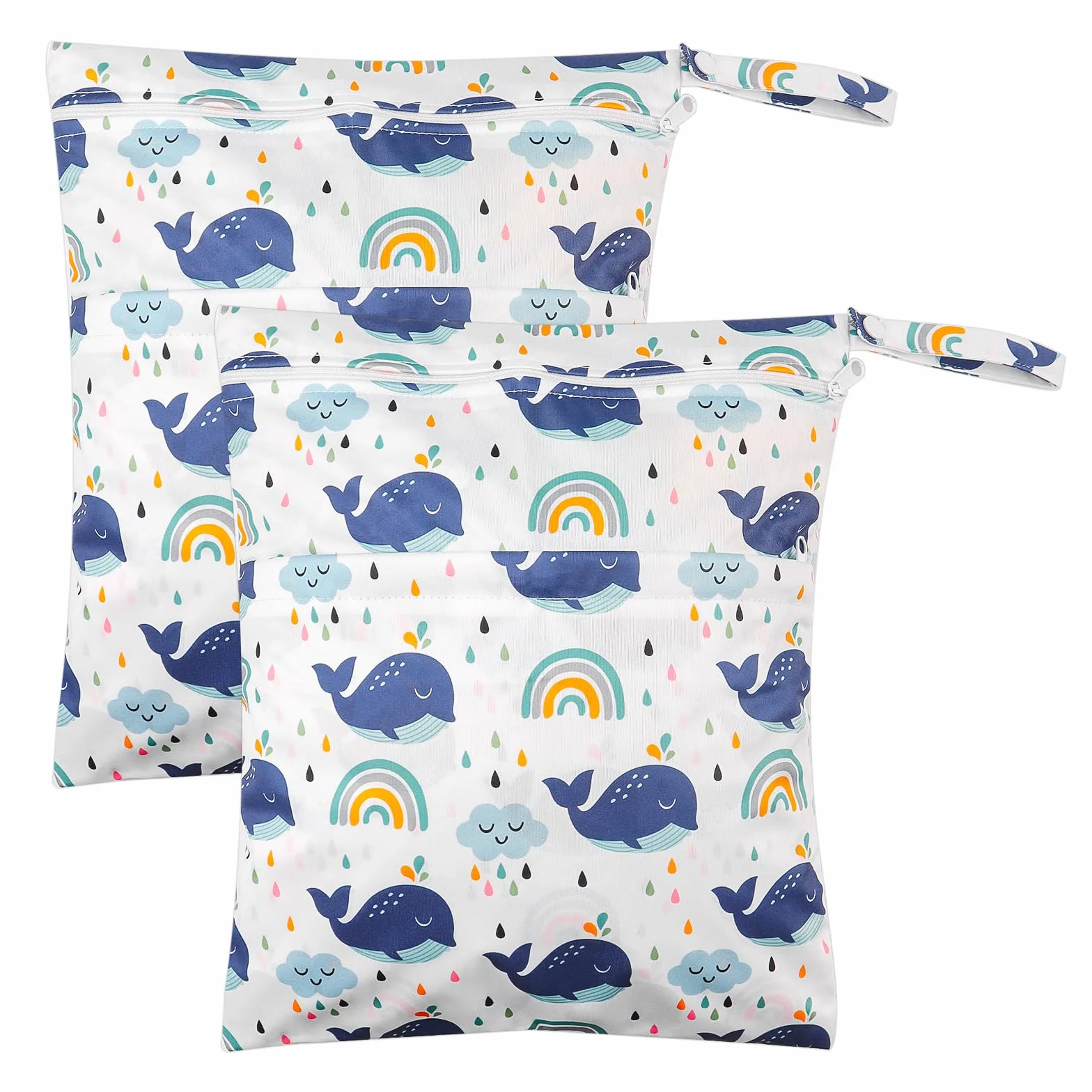 Sac à Couches Lavables Imperméable Wetbag Fermeture Eclair Réutilisable pour Bébé Natation Voyage Plage