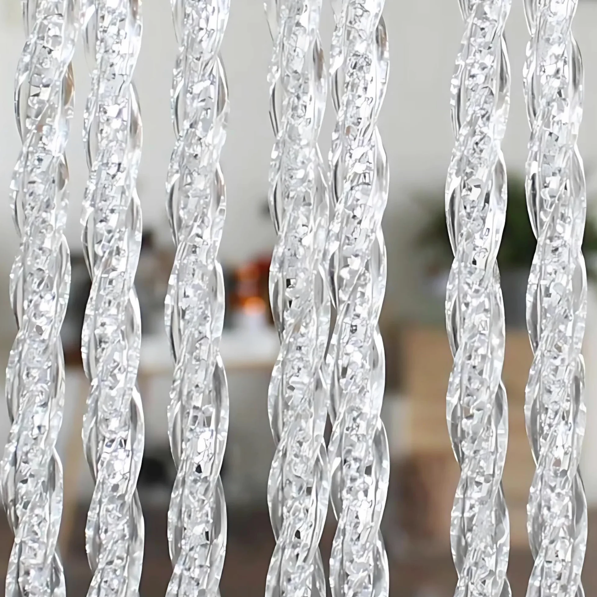 Trente Rideau de Porte Luxe Orchidea Transparent, différentes Tailles, 100 x 220 cm