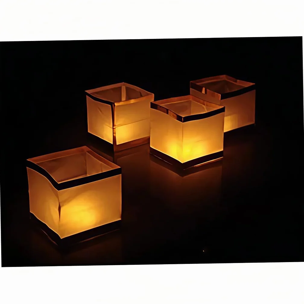 Lanternes flottantes biodégradables en papier blanc - Lot de 10 pour souhaits et prières