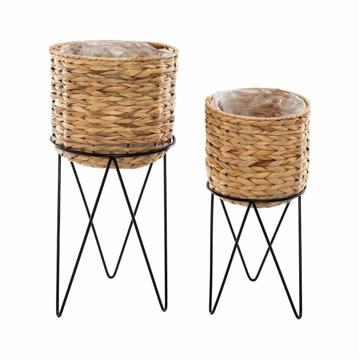 Atmosphera Cache-Pots sur Pied Hya 54cm Naturel Lot de 2