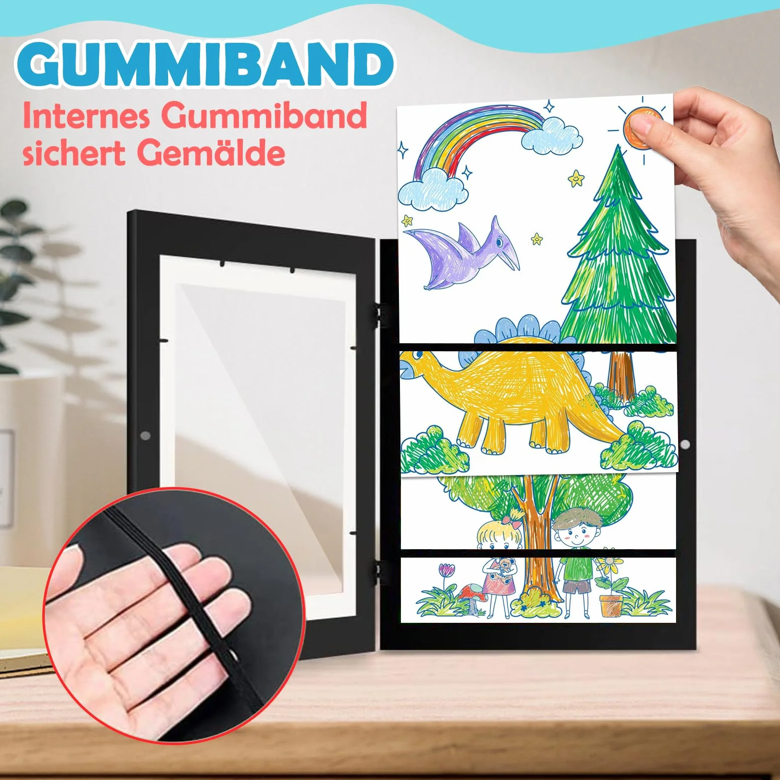 Cadre Dessin Enfant A4, Cadre Photo Pliable Noir