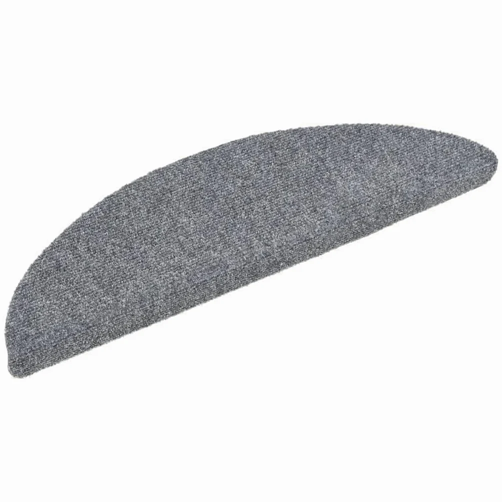 Lot de 5 tapis d'escalier autocollants gris clair 56 x 17 x 3 cm avec dessous antidérapant pour escalier en bois, escalier intérieur, isolation phonique et protection du sol pour la sécurité