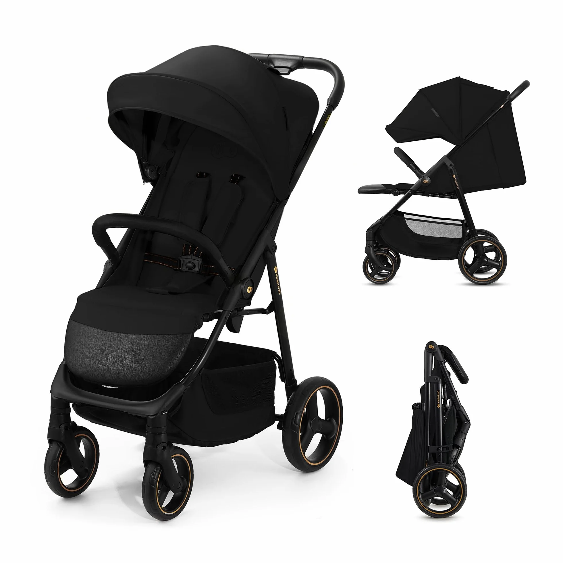 Kinderkraft TRIG 3 Poussette Canne Légère Pliable Noir