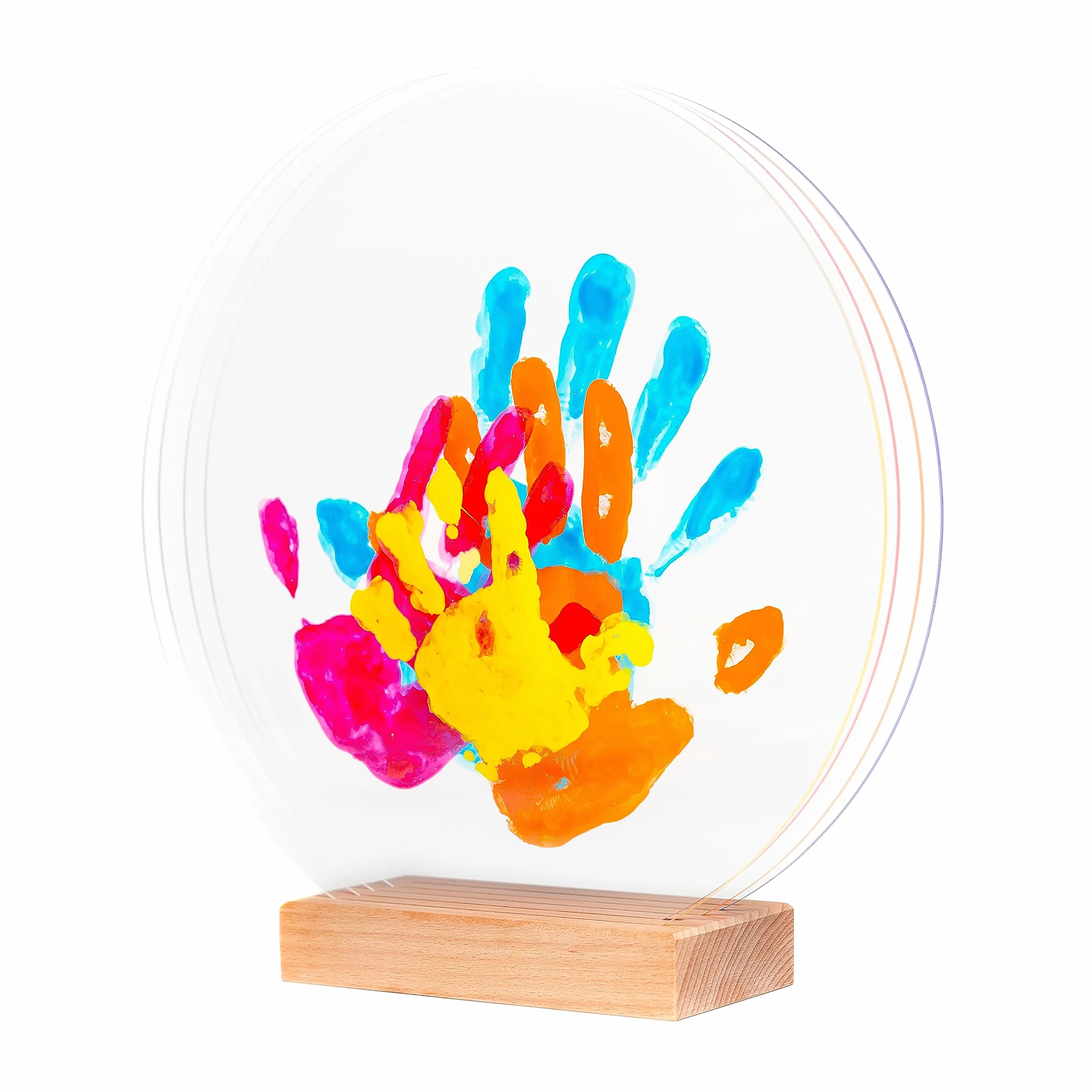 LouYou Kit Empreinte de Mains Famille de 4 - Couleurs Peps - Cadeau Naissance Bébé - Coffret Souvenir Made in France