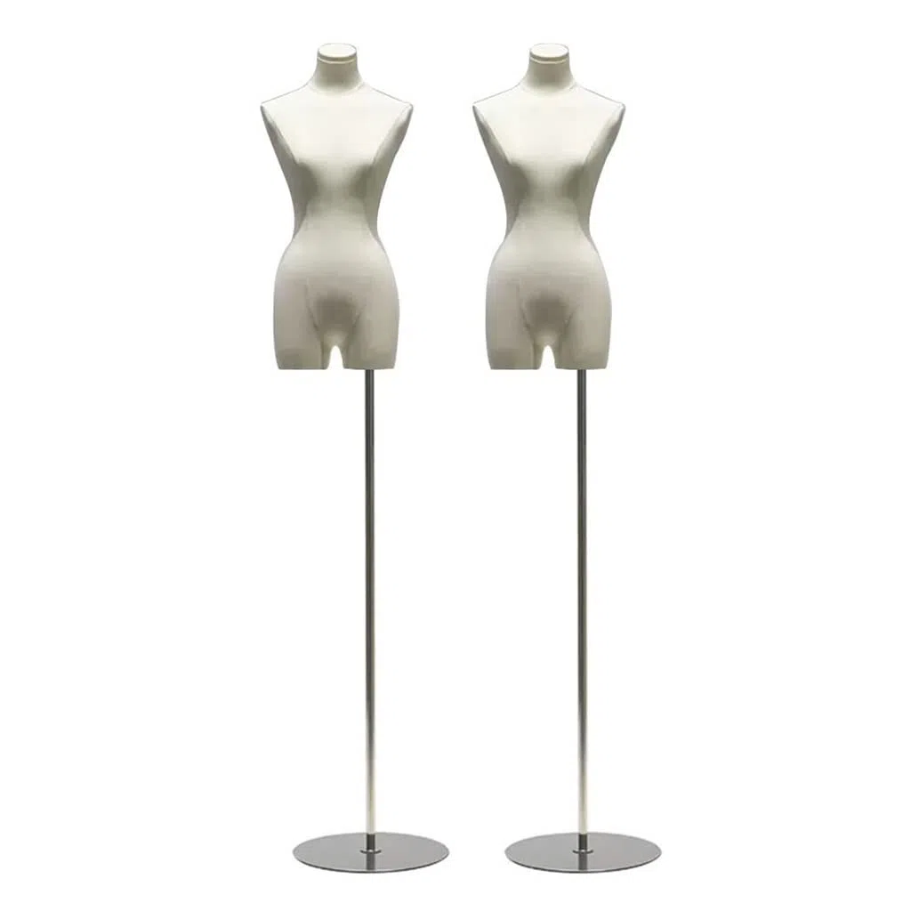 Générique Lot de 2 mannequins de Couture Femme réglables, Hauteur 140 à 219 cm, avec Bras et tête Amovible, idéal pour la présentation de Robes et de Bijoux, Taille S/S