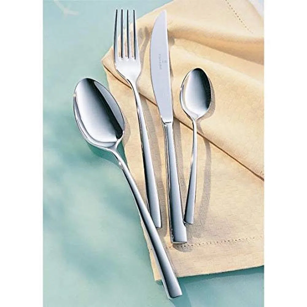 Villeroy & Boch - Piemont Ménagère Couverts 113 Pièces pour 12 Personnes Argent, Garanti Lave-Vaisselle, Couverts INOX, Ensemble Couvert Platine, Set de Couverts de Table, Acier Inoxydable