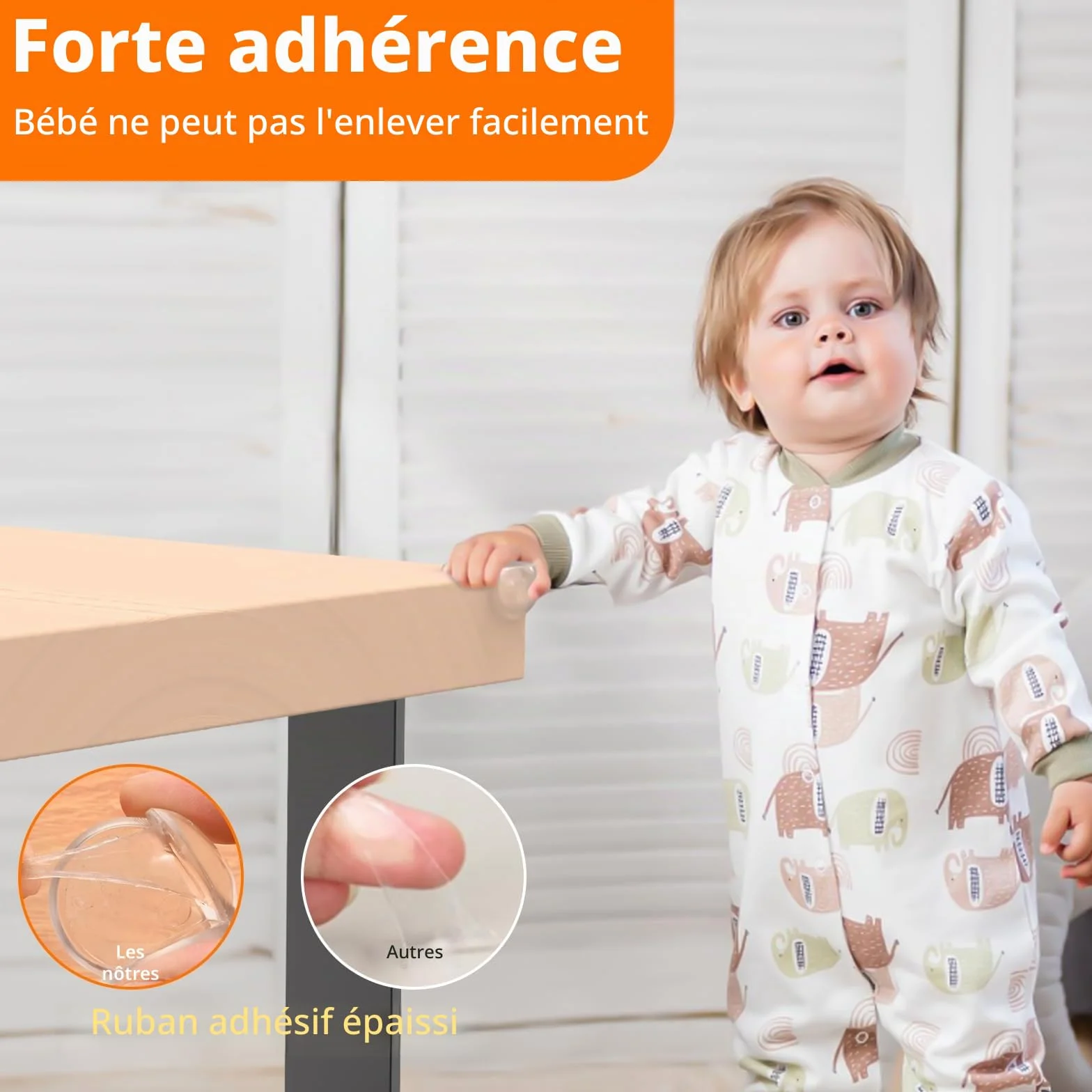E-PROUSE Protection Coin de Table Transparent Forte Adhérence Securite Enfant Angle Meuble