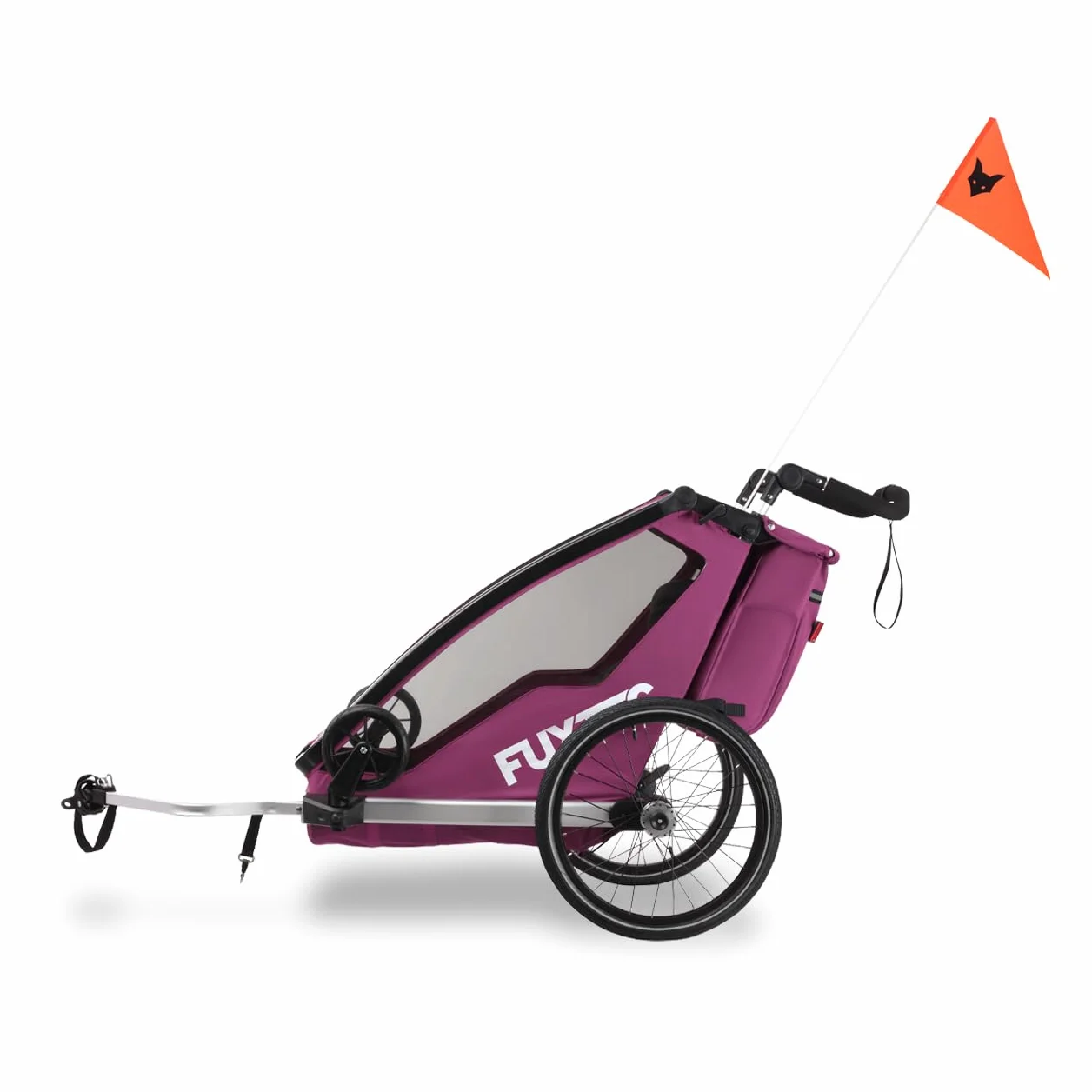 FUXTEC Remorque de vélo 2 en 1 FX-FA1 pour 2 enfants en aluminium pliable avec protection pluie et soleil