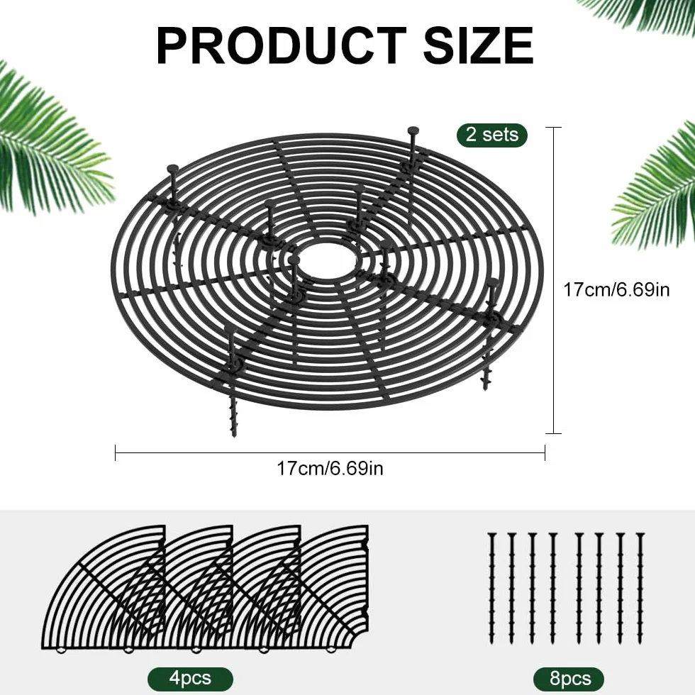 Grille Protection Plante Noir 30 cm Plastique Cache Pot Protège Pot de Fleur Chat