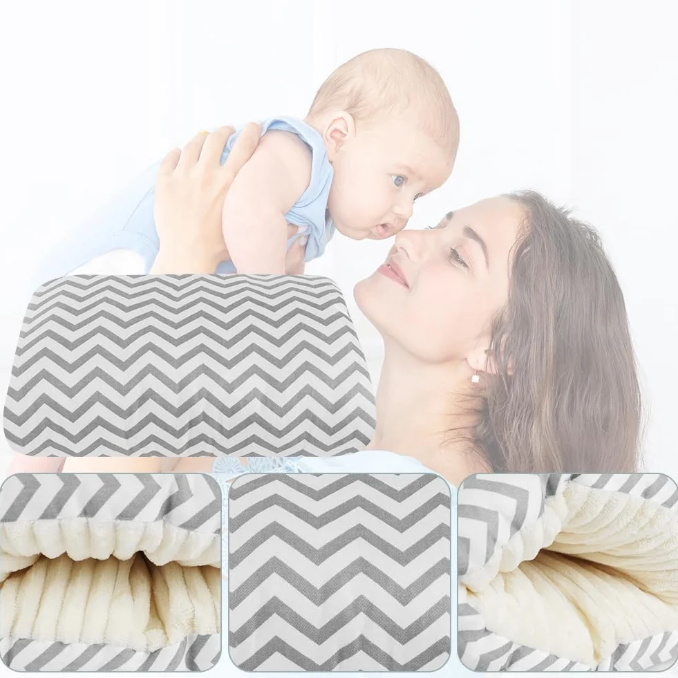 Coussin d'allaitement pour bébé Aolso Mini oreillers rayures grises