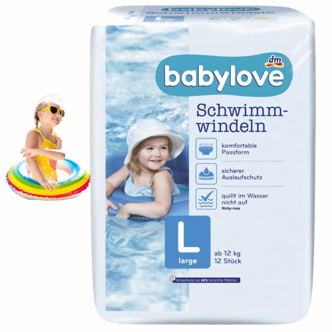 babylove Lot de 12 couches de bain taille L à partir de 12 kg
