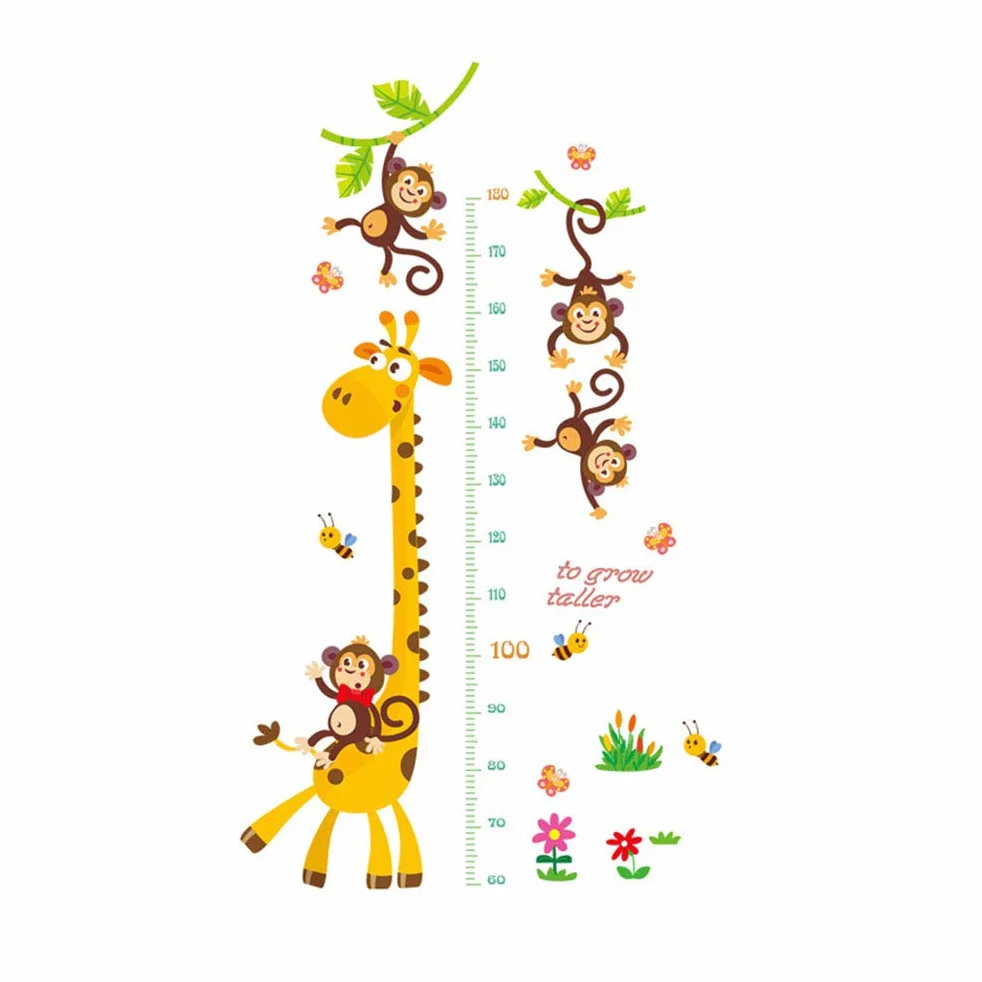 Autocollant Toise Murale Dessin Animé Croissance Hauteur Enfant