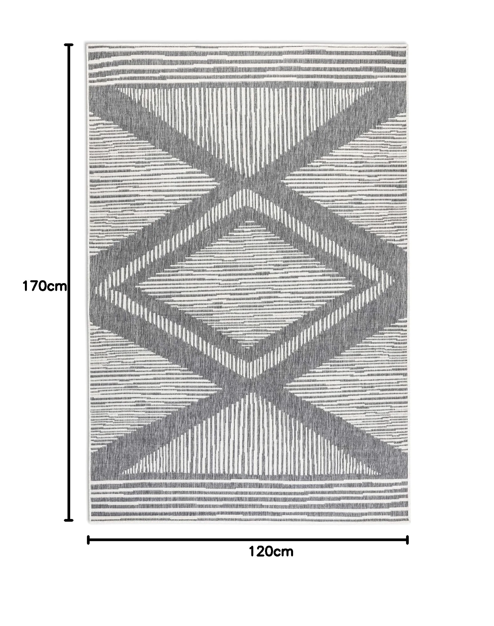 Elle Decoration Tapis réversible pour l'intérieur et l'extérieur - Résistant aux intempéries et imperméable - Motif Moderne à Losanges - Motif géométrique - Tapis d'extérieur pour Jardin, Balcon,