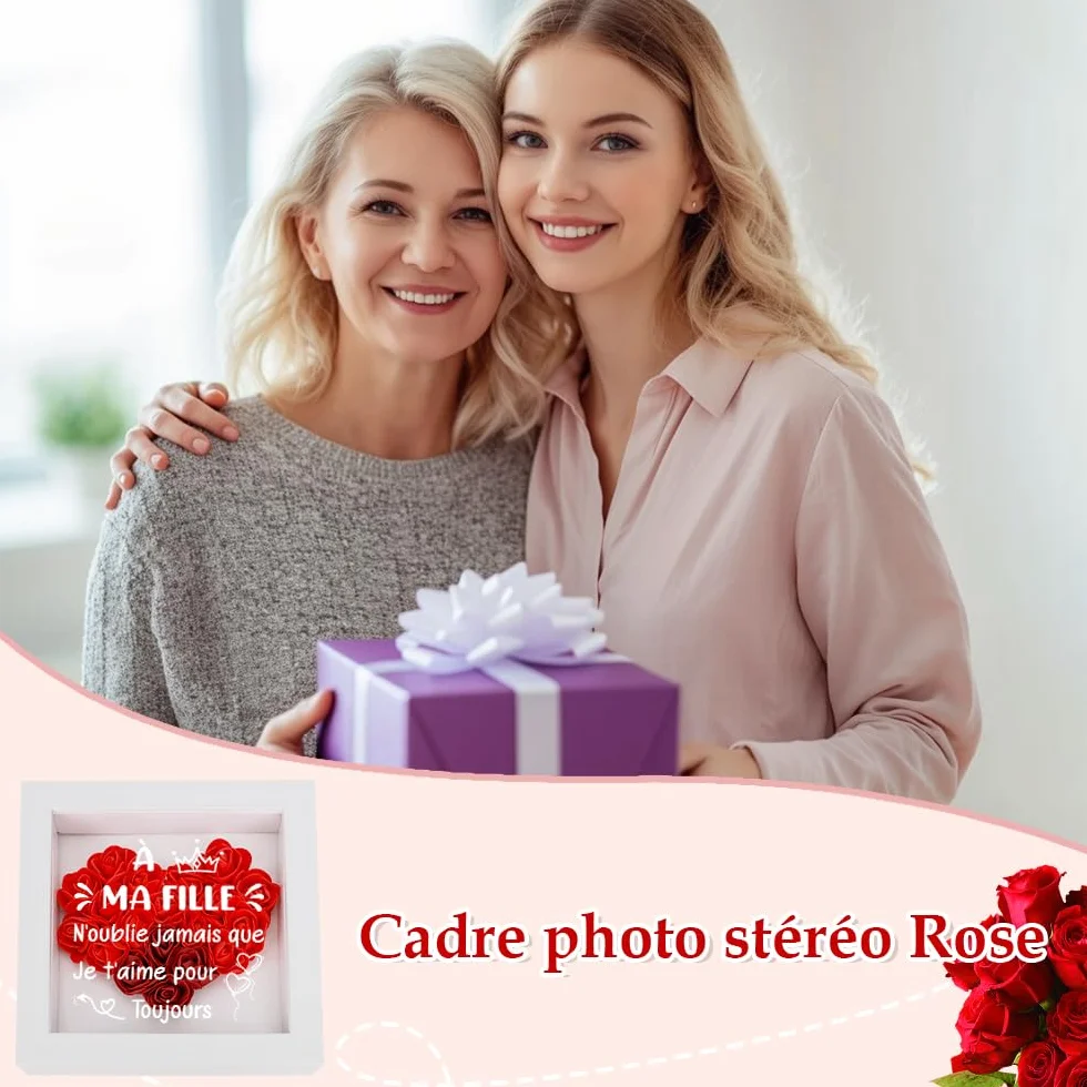 Cadre Photo 3D Cadeau pour Ma Fille Anniversaire Noel Saint Valentin
