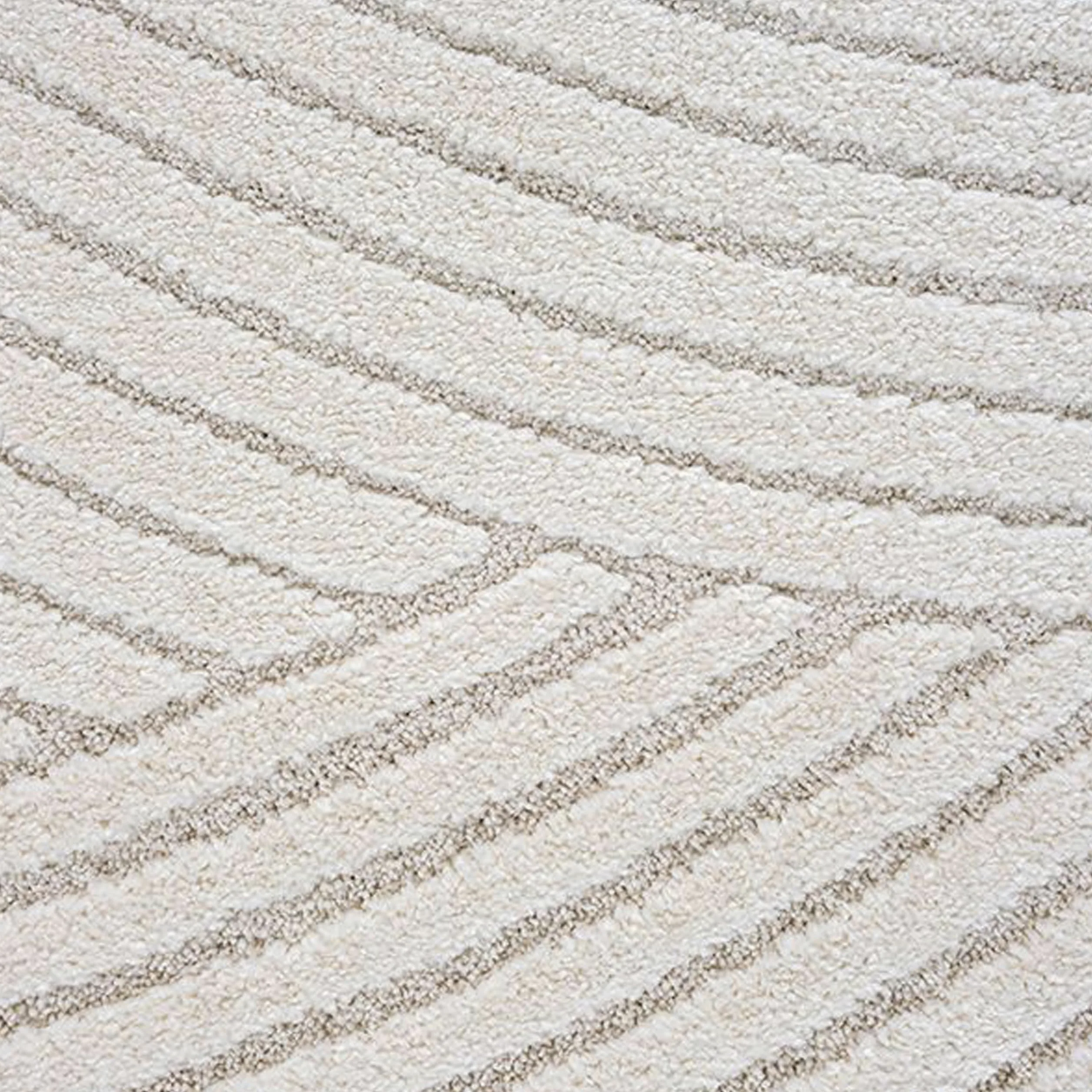 Teppich-Traum Tapis Salon Tapis d'entrée Couloir agréablement Doux Velours Moyen 3D Effet Vagues en crème, 80 x 150 cm