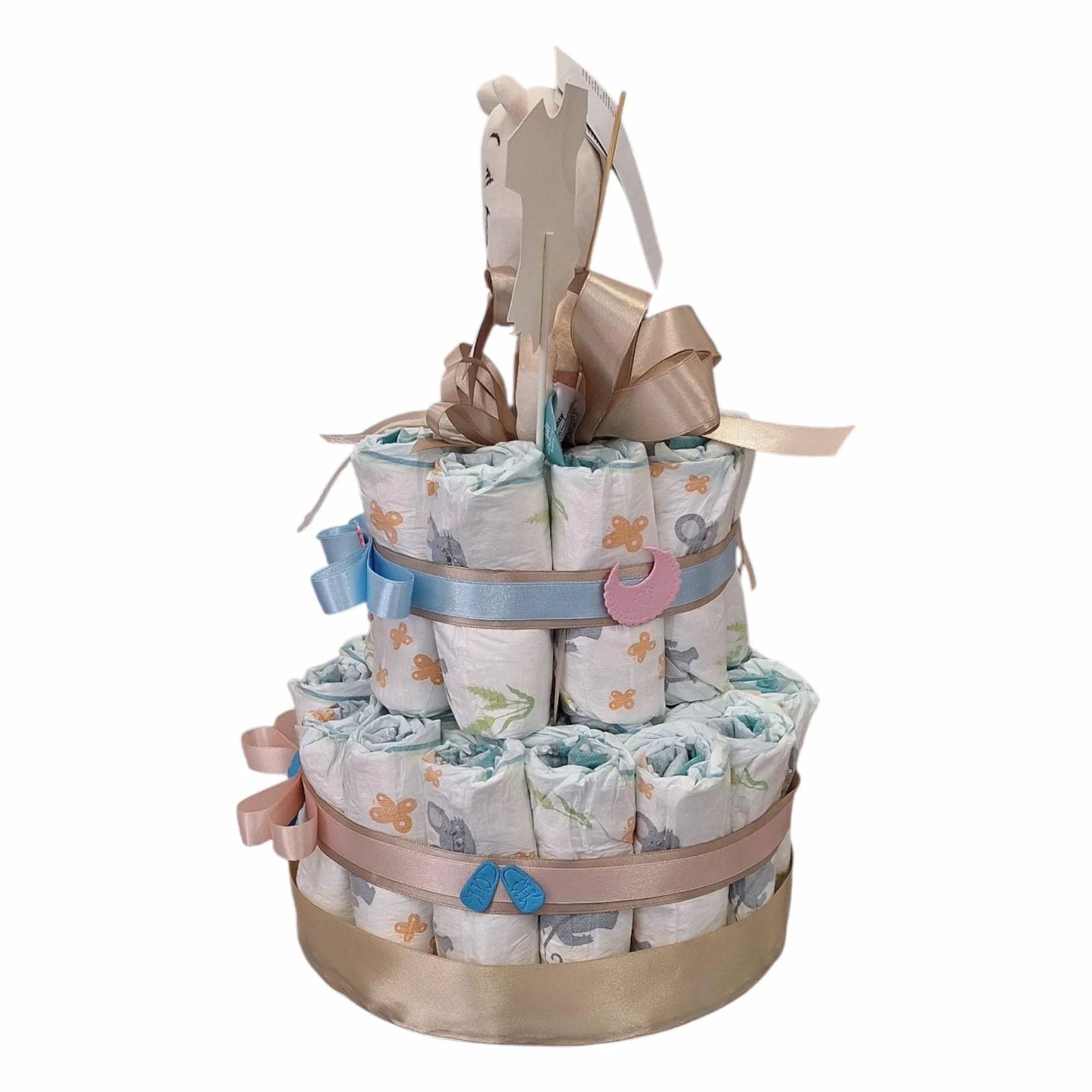 MC Gâteau à Couches Design Unisexe Thème Boy/Girl Cadeau Baby Shower Naissance