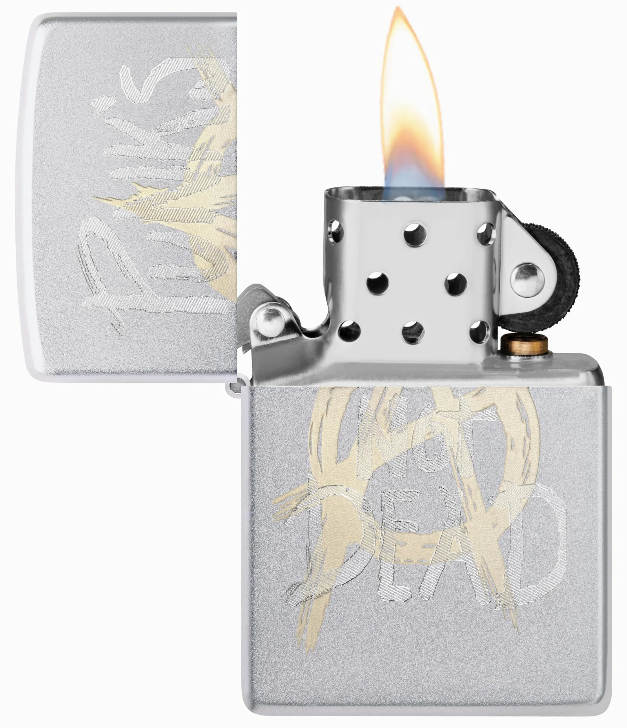 Zippo Briquet Tempête - Punk's Not Dead - Chrome Satiné, Gravure Laser - Rechargeable - Réutilisable - Design Coupe-Vent - Coffret Cadeau Fabriqué aux États-Unis