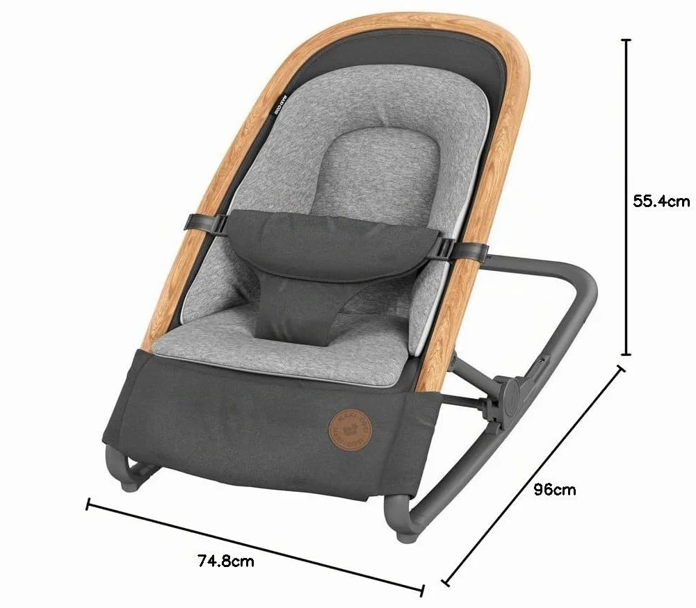 Maxi-Cosi Kori Chaise Transat Bébé 2-en-1 0-6 Mois 9 kg Baby Bouncer 3 Positions d'Inclinaison Léger Compact Essential Graphite