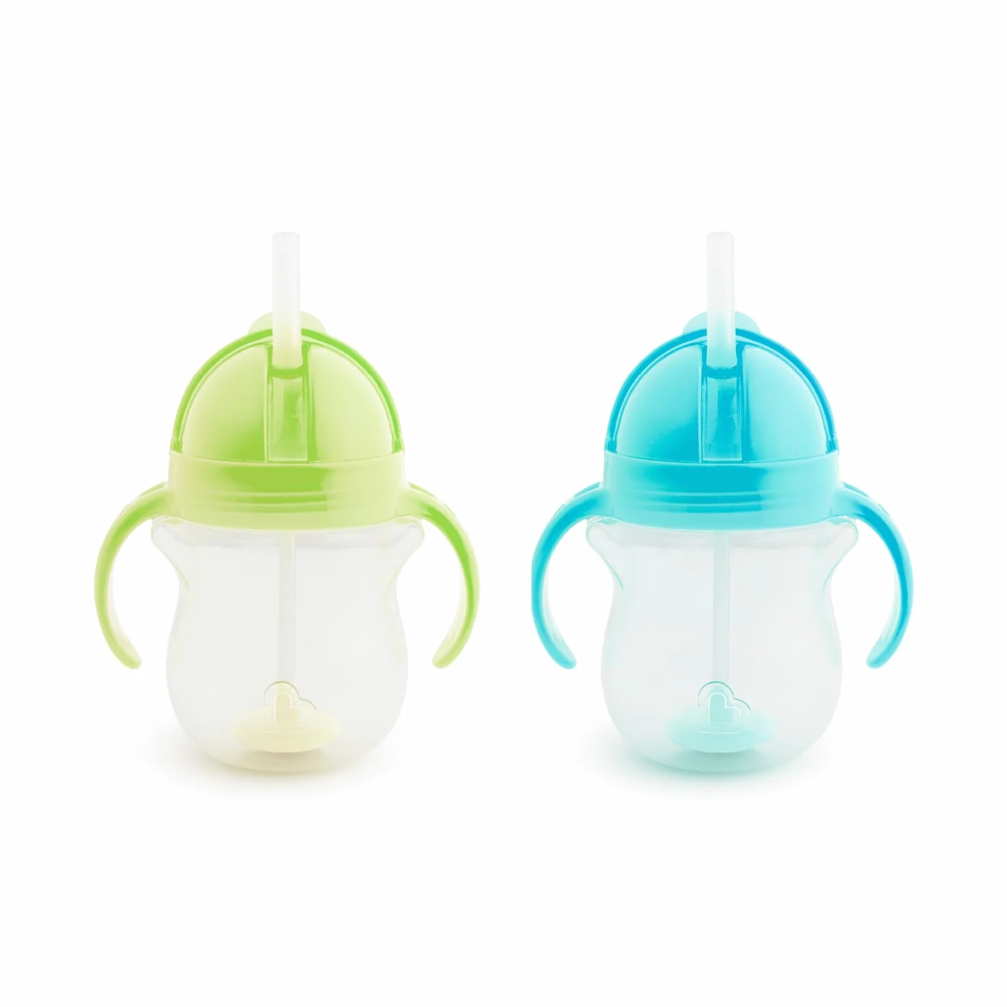 Munchkin Ensemble Tasses à Paille Click Lock Tip & Sip 7 oz 207 ml Pack de 2 Vert/Bleu