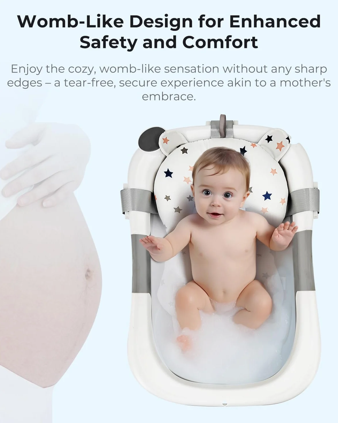 Coussin de Bain Bebe Baignoire Reducteur Oreiller Portable Flottant Antidérapant Nouveau-Né