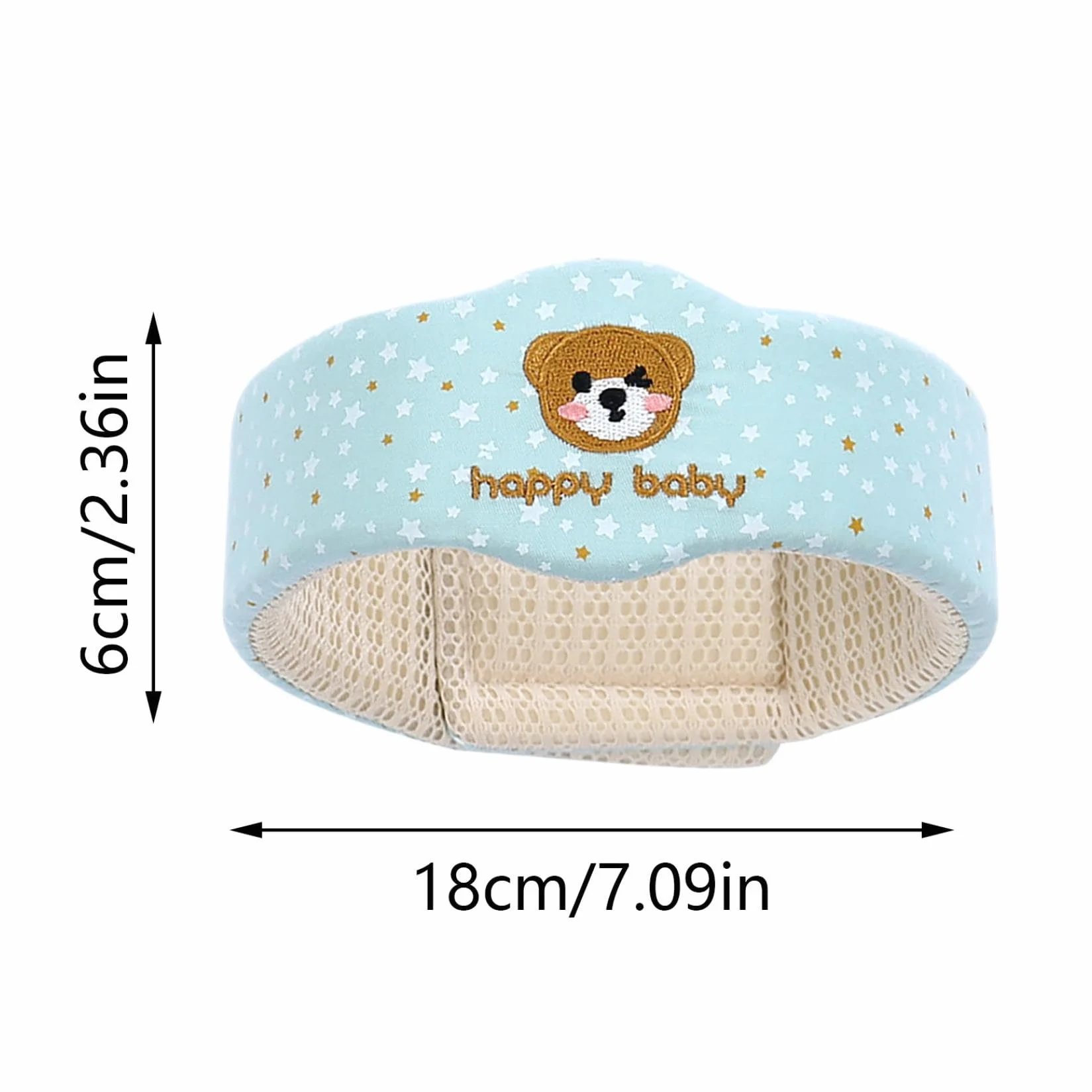 Casque Bébé Antichoc Protection Tête Anti-Chute Ajustable 6-36 Mois 18x6cm