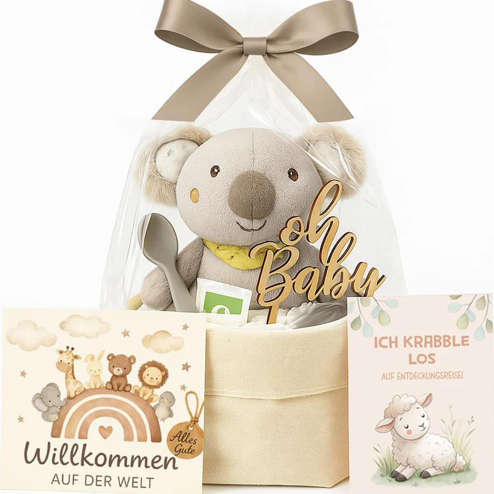 Gâteau de couches pour fille et garçon avec thermomètre koala, sac à couches bohème, cadeau de fête prénatale avec Bay Soo