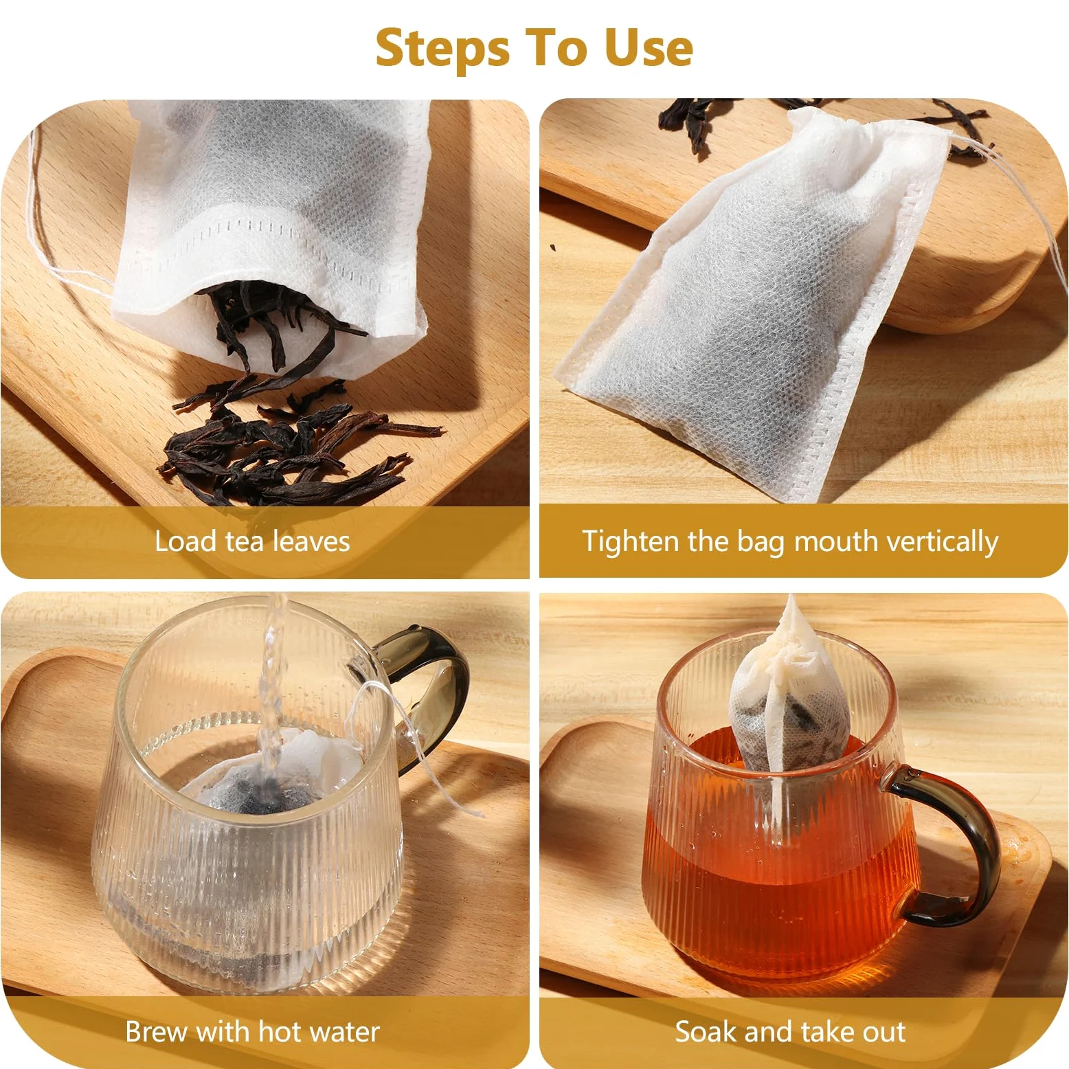 Vinabo 400 Filtre à Thé Jetable, Sachet The a Remplir Jetable avec Cordon de Serrage, 7 X 9 cm Sachet de Thé Réutilisable, pour Thé En Vrac, Café, Thé de Fleurs, Herbes, Epices, Lavande (Lot de 5)