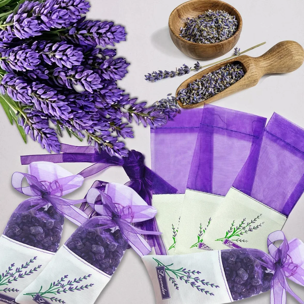 Sachets de Lavande en Organza, Vides, Réutilisables 20 Pièces pour Épices et Herbes Aromatiques