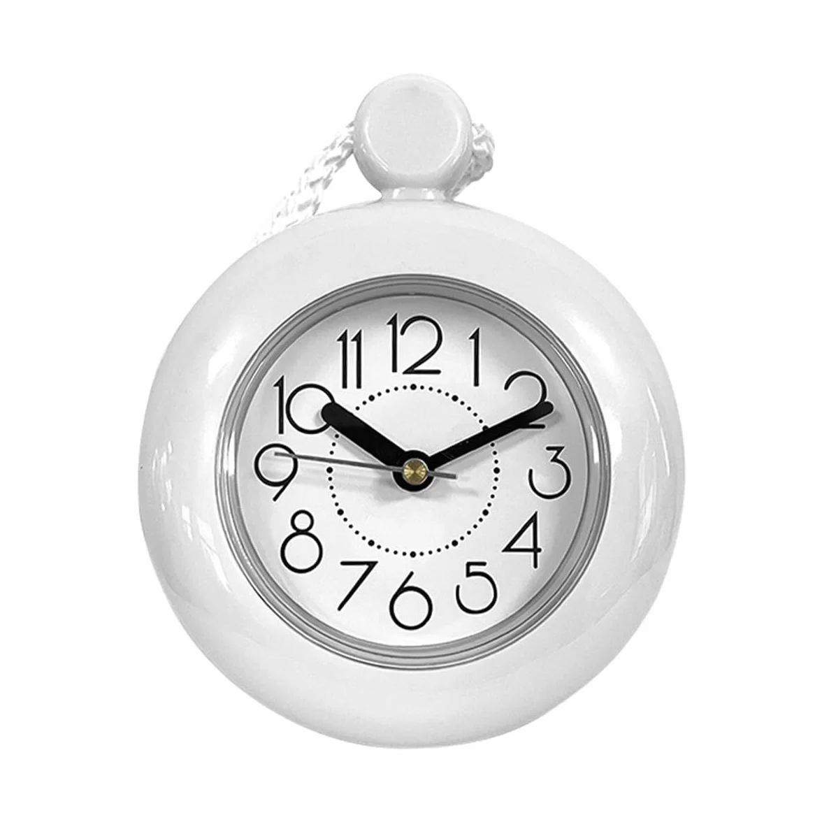 POFET Horloge de Salle de Bain étanche avec Serviette Suspendue Horloge de Douche (Blanc)
