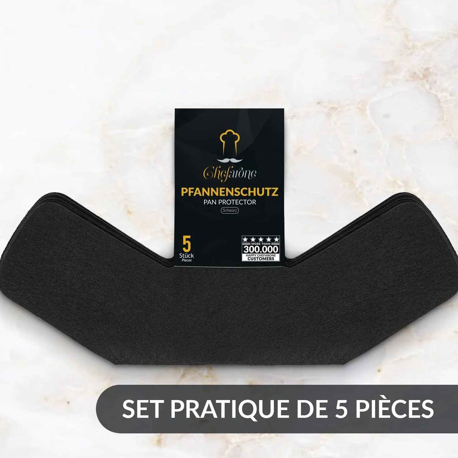 Cherafone Protège poêles séparateur de casseroles Lot de 5 antiadhésives