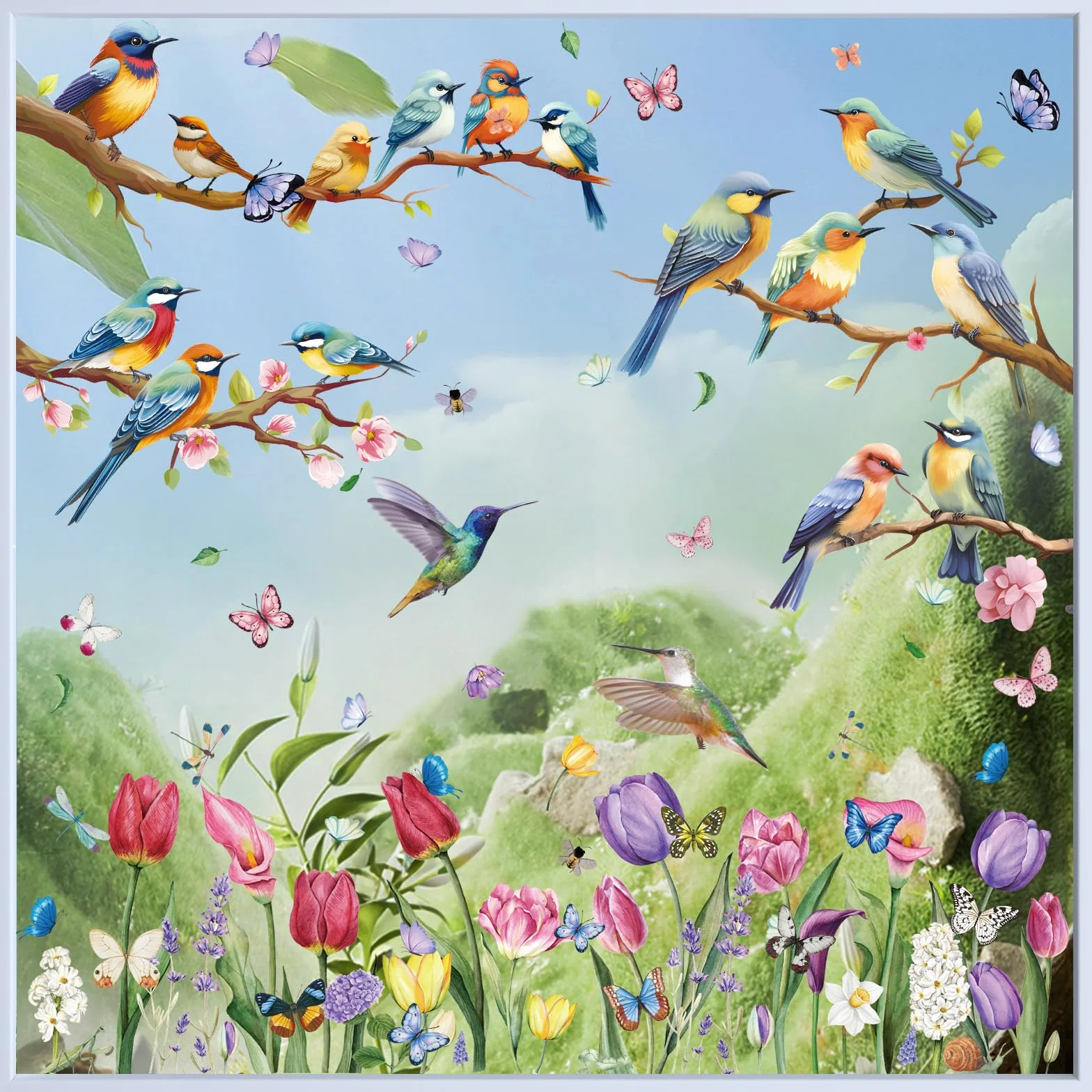 Autocollants de Fenêtre Printemps 76Pcs Hianjoo Anti-Collision Film PVC Décoration