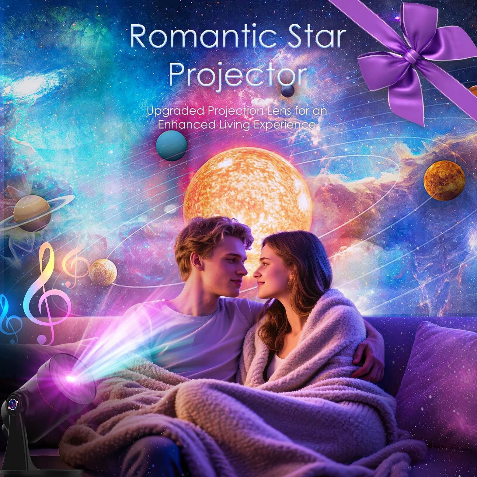VanSmaGo Projecteur Ciel Étoilé Galaxie, Galaxy Projecteur Chambre 360° Rotatif avec Minuterie