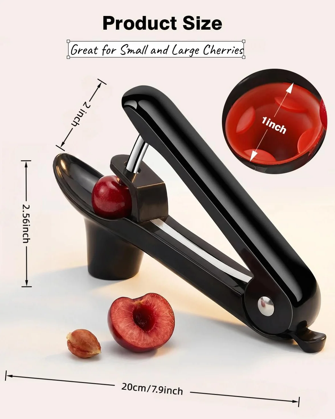 Denoyauteur Cerise Acier Inoxydable 2 Pièces Dénoyauteur Manuel Multifonctionnel Cherry Corer Noir