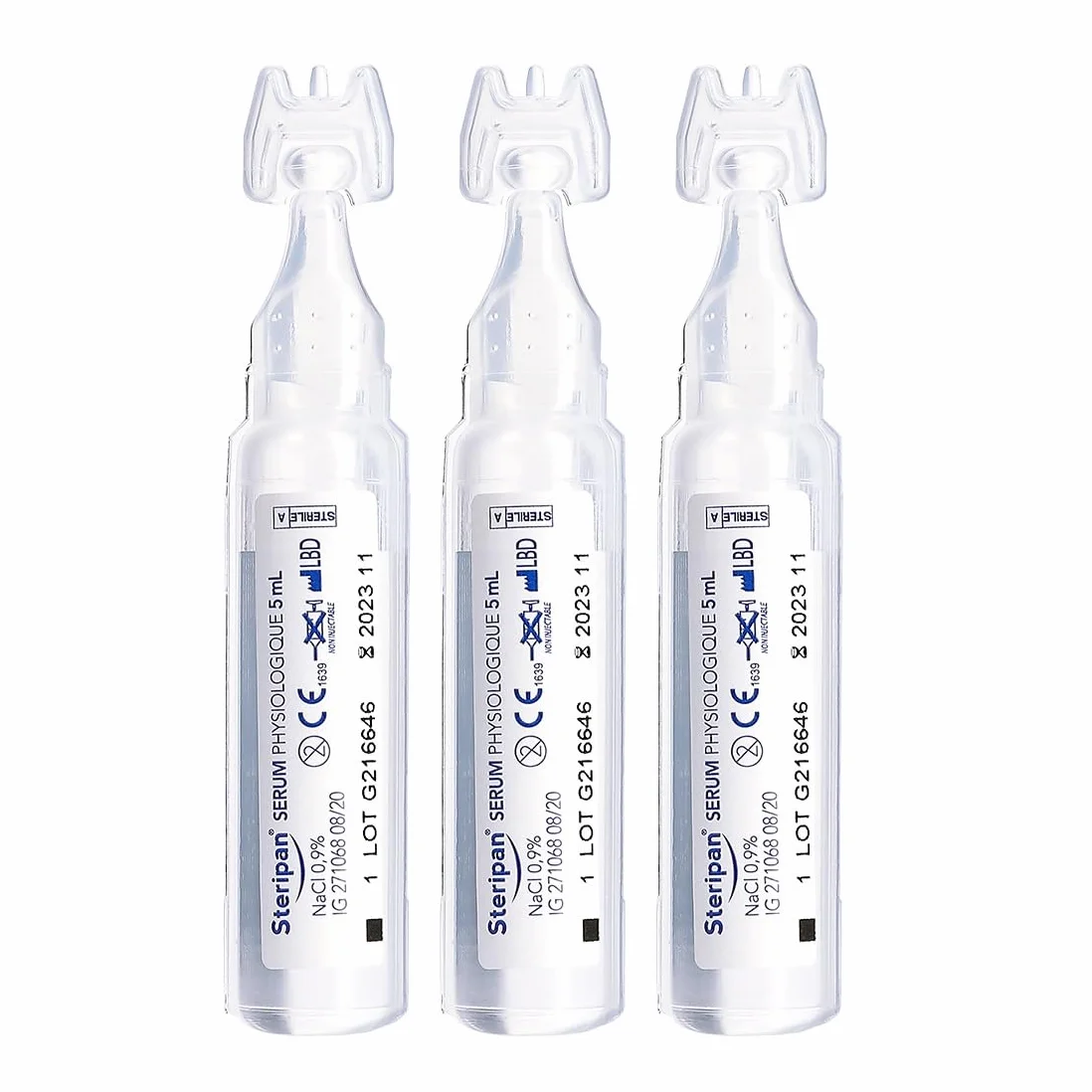 Sérum Physiologique Stérile Unidose 40 x 5 ml Lot de 3 Lavage Nasal Oculaire Auriculaire Nourrissons
