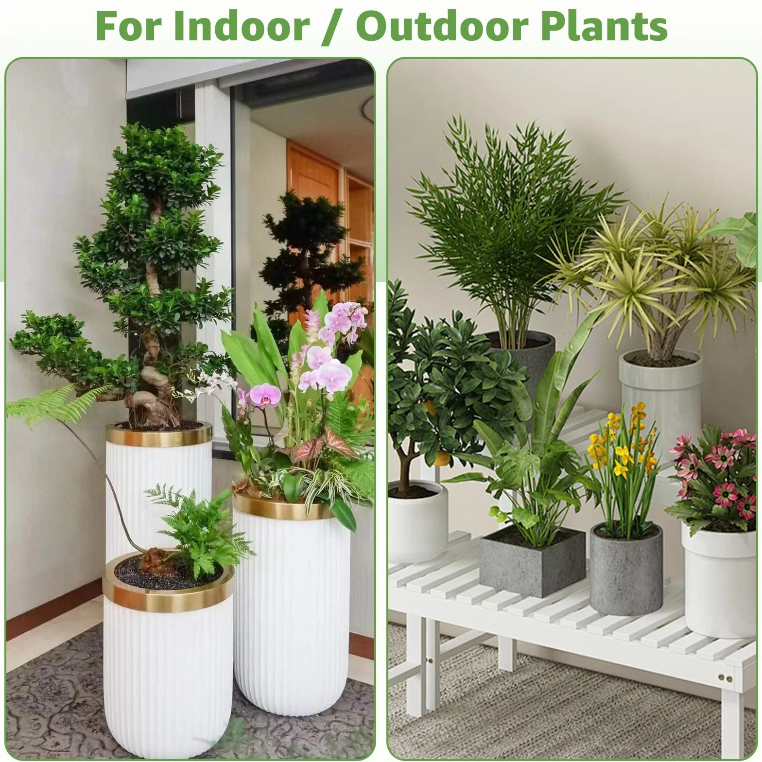 JMIATRY Lot de 5 grilles de protection pour pots de fleurs 30 cm + 52 cm noires