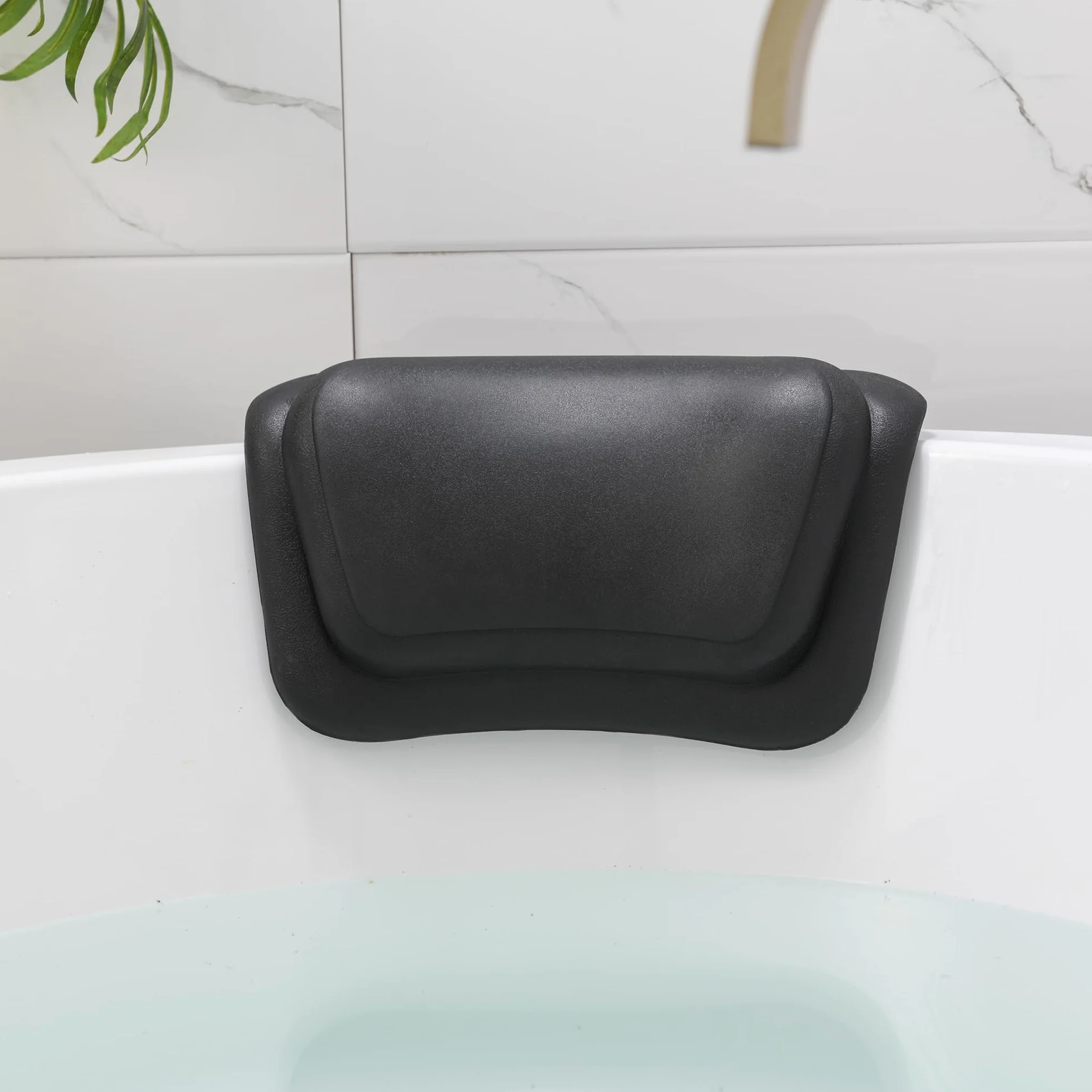 Oreiller de Bain Imperméable Coussin Baignoire Ergonomique Ventouses Antidérapantes Confort Cervical Noir