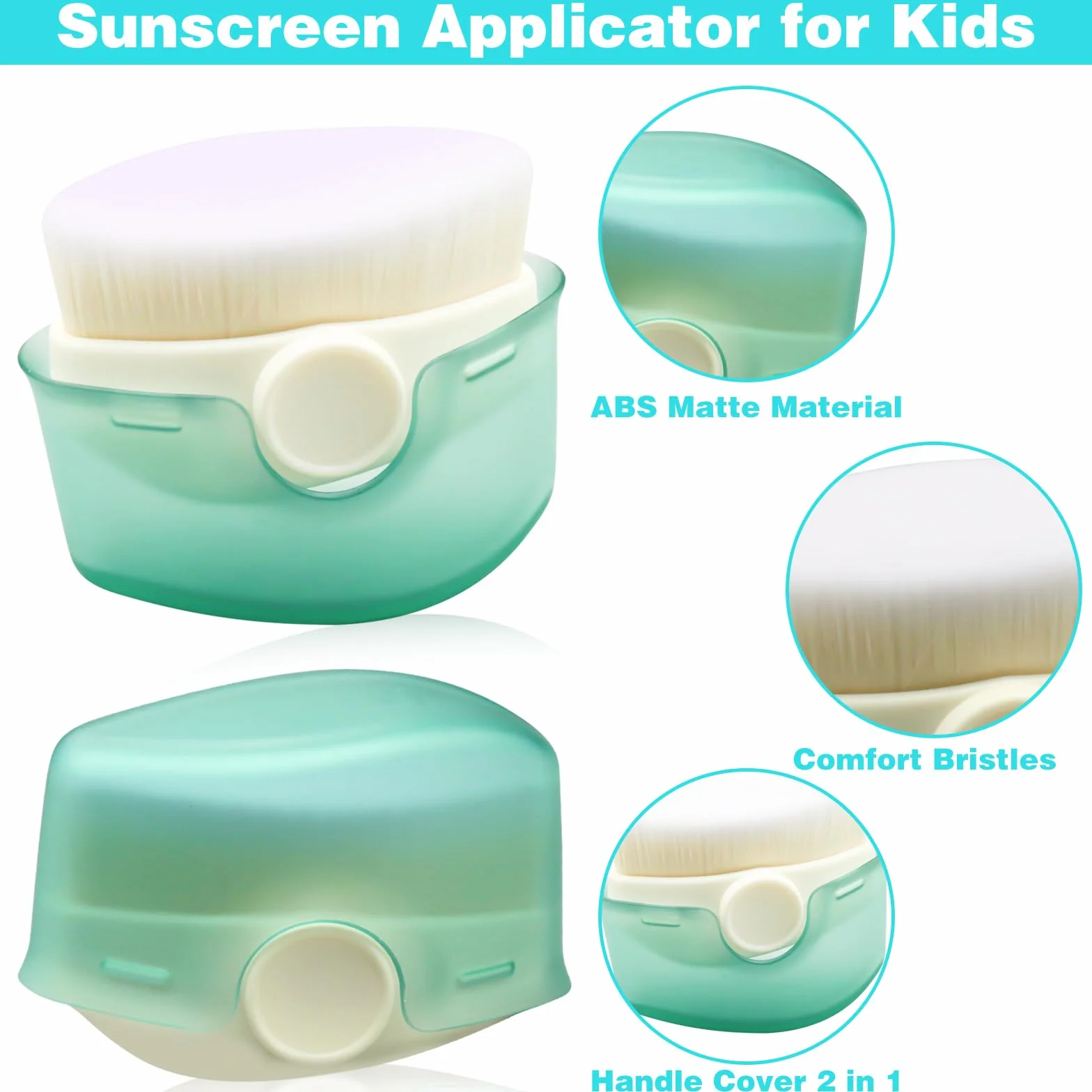 Applicateur de Crème Solaire pour Enfants, Brosse Protection Solaire 2 Pièces avec Capuchons