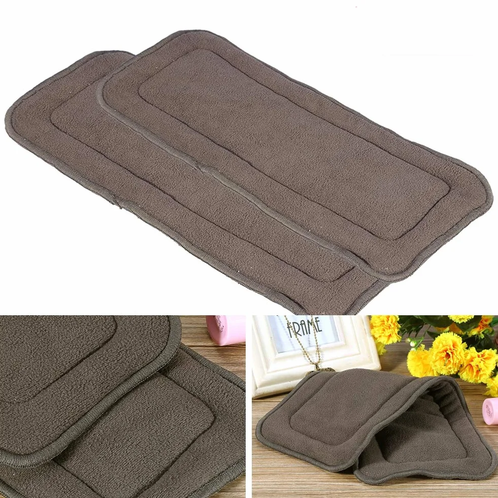 Zerone Liner Adulte Insert Couche Unisexe Taille M 5 Couches Bambou Fibres Superfines Réutilisable Gris Foncé