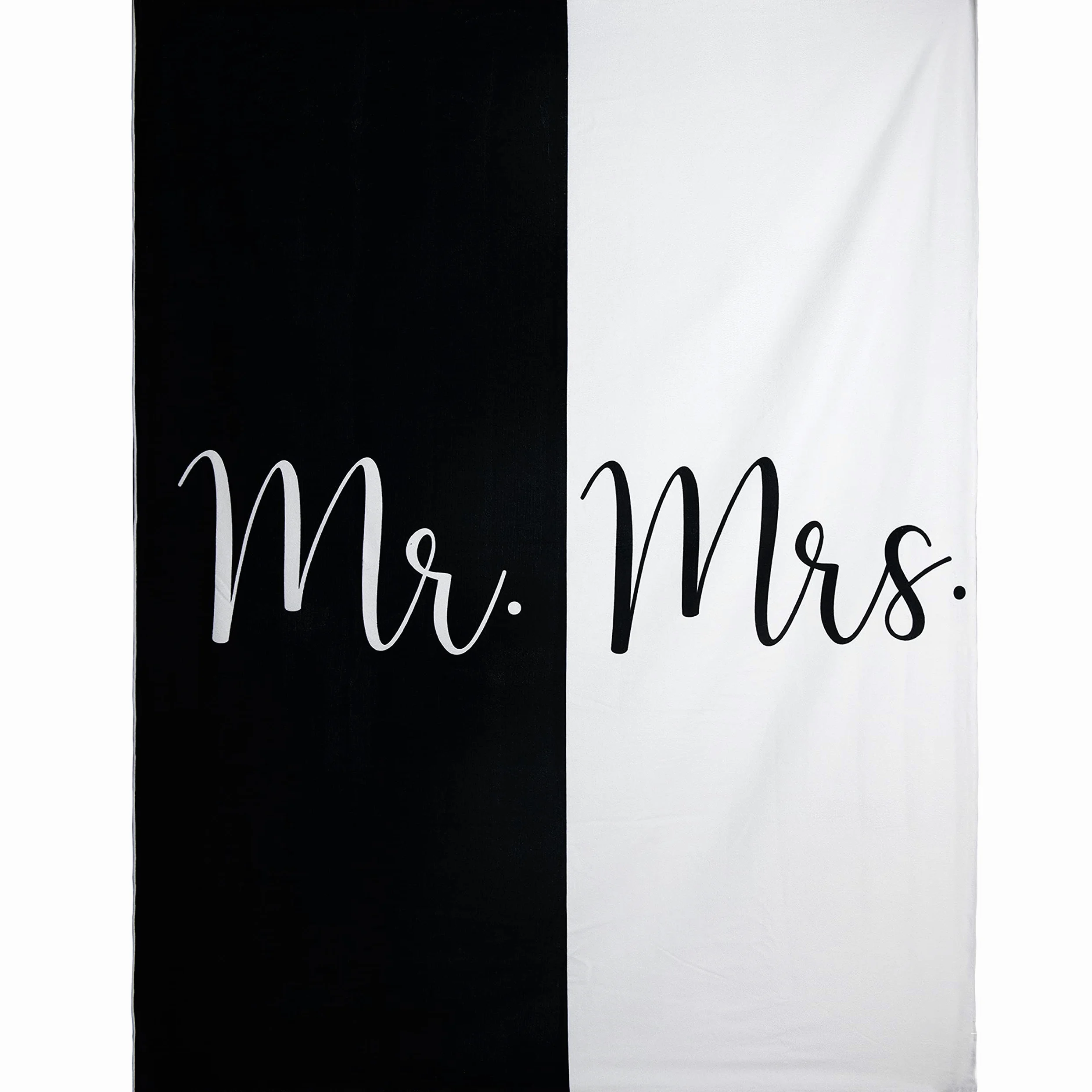 Ethisa Serviette De Plage Mr and Mrs – Serviette De Plage « Just Married » pour Lune De Miel – Cadeau De Mariage pour Couple De Jeunes Mariés – Ensemble De Serviettes À Partager – Microfibre