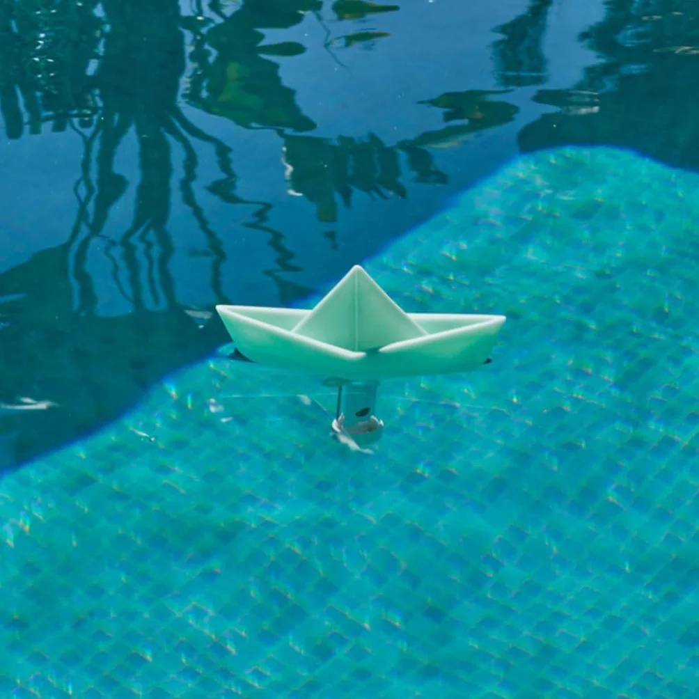 Balvi thermomètre de piscine bain Paper Boat Turquoise flottant origami Plastique
