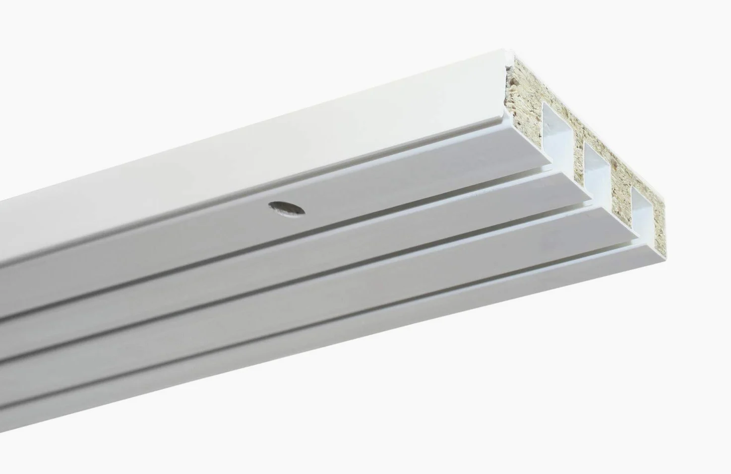 Gardinia Rail pour Rideaux GE3 avec Montage sur châssis, 3 Rails, Plastique, 150 cm, Blanc