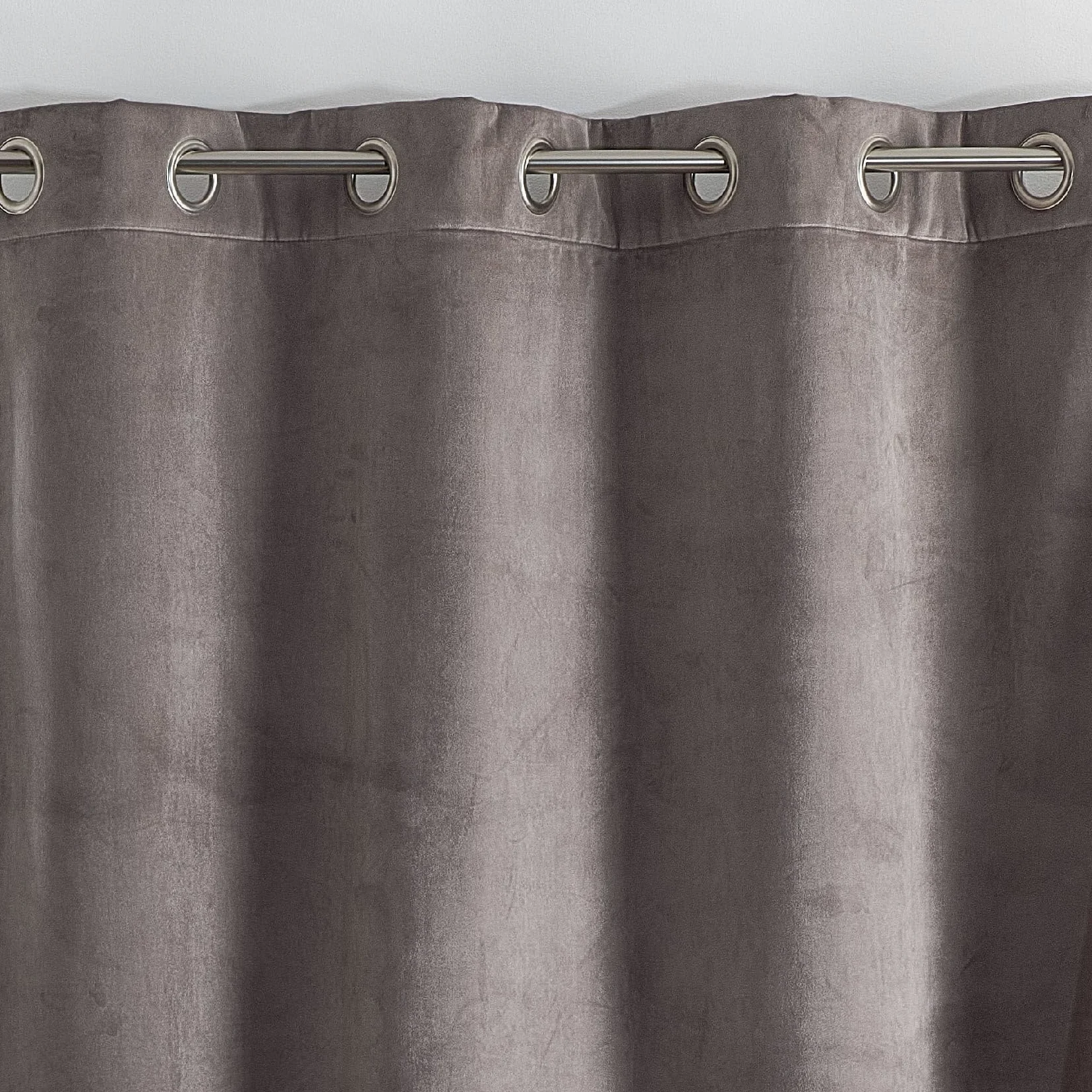 Rideau Isolant Et Occultant en Velours Doublé Polaire - Velours 100% Polyester - Thermique Phonique - pour Chambre Salon - Ruban Thermocollant Inclus - 135 x 280 cm - Taupe