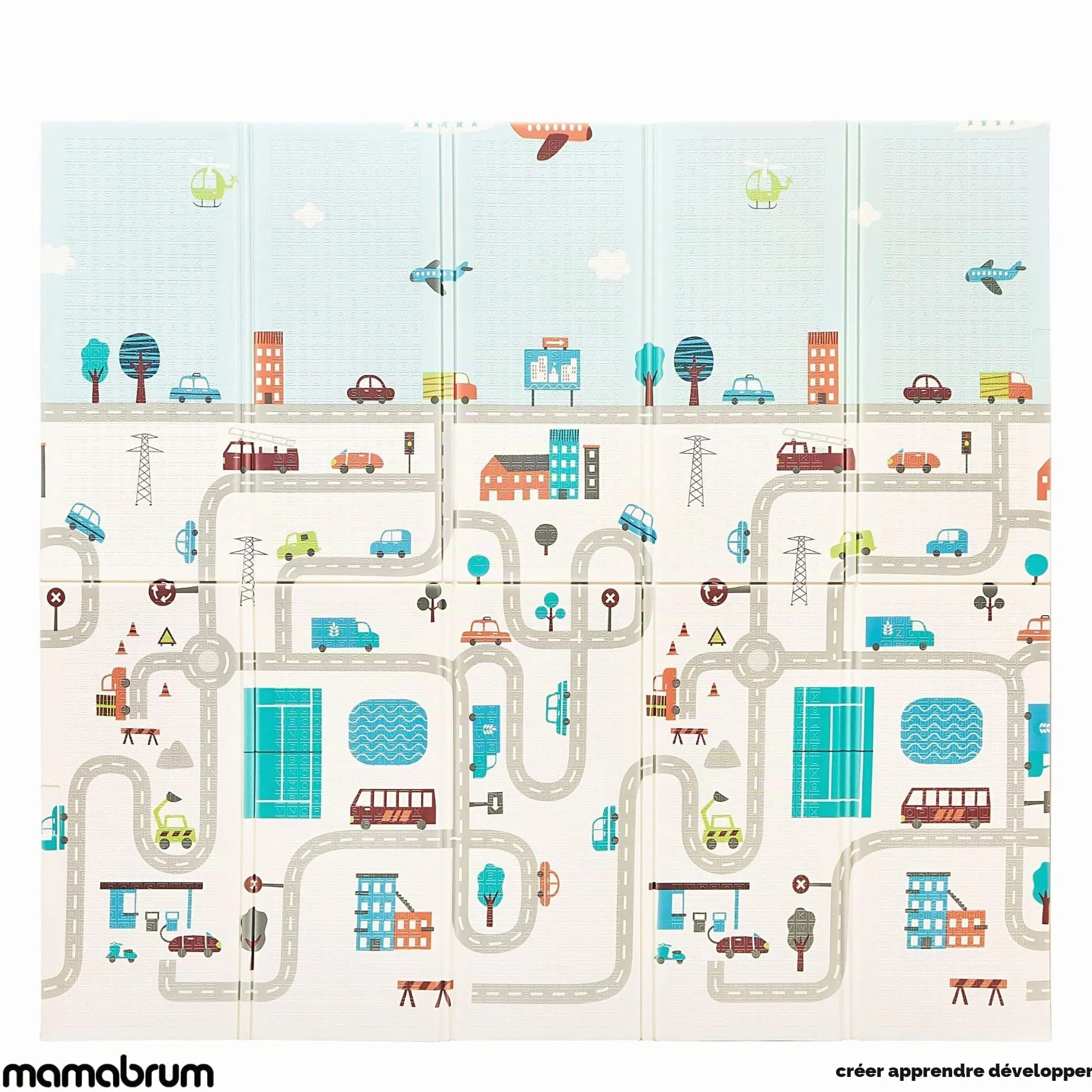 Mamabrum Tapis de jeu pour bébé 200 x 180 x 1 cm Pliable Mousse Étanche Portable Non toxique