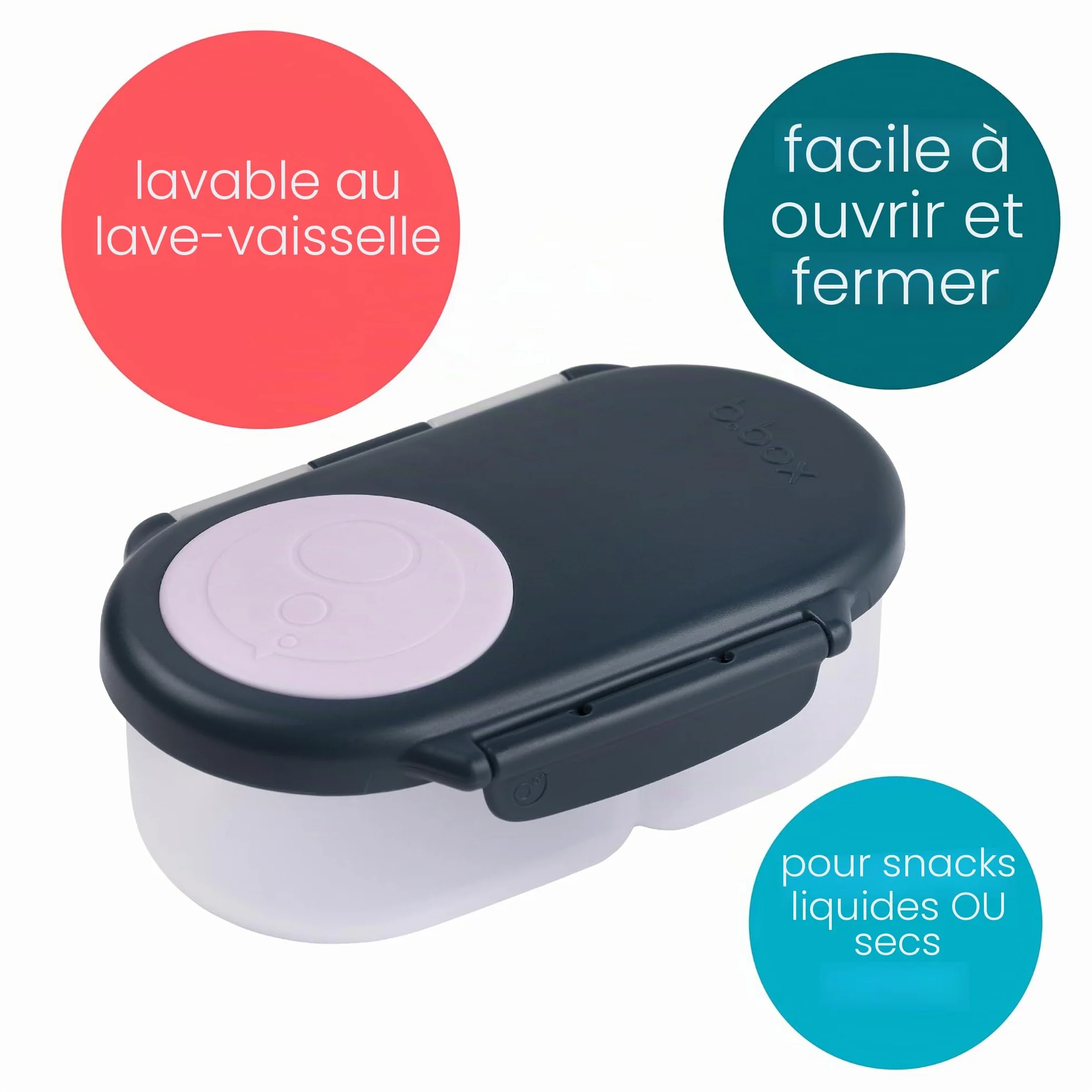 b.box Mini Boîte à Bento 2 Compartiments Étanches Sans BPA