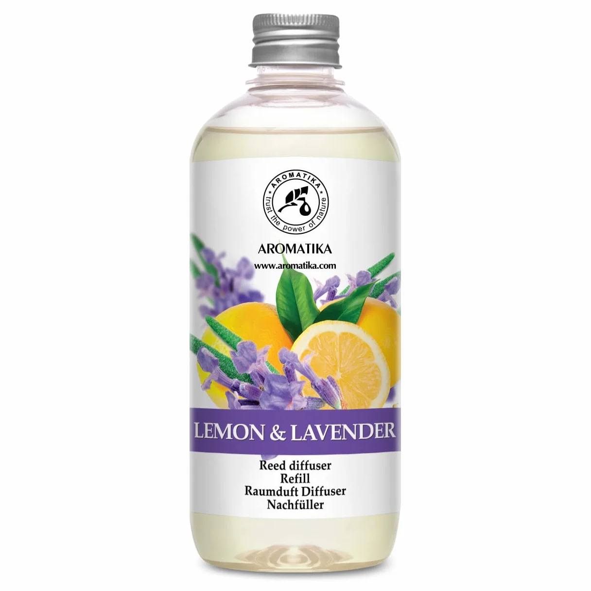 Diffuseur de Parfum Citron-Lavande 500ml - Aromathérapie - Huile Essentielle - Parfum d'Ambiance Frais et Longue Durée