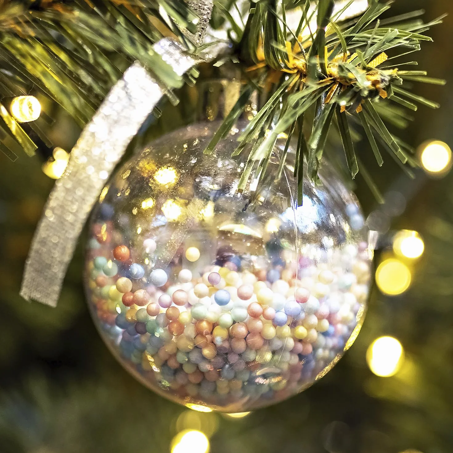 Boules en Plastique Transparentes Ø8 cm pour Noël - 20 pièces QWORK