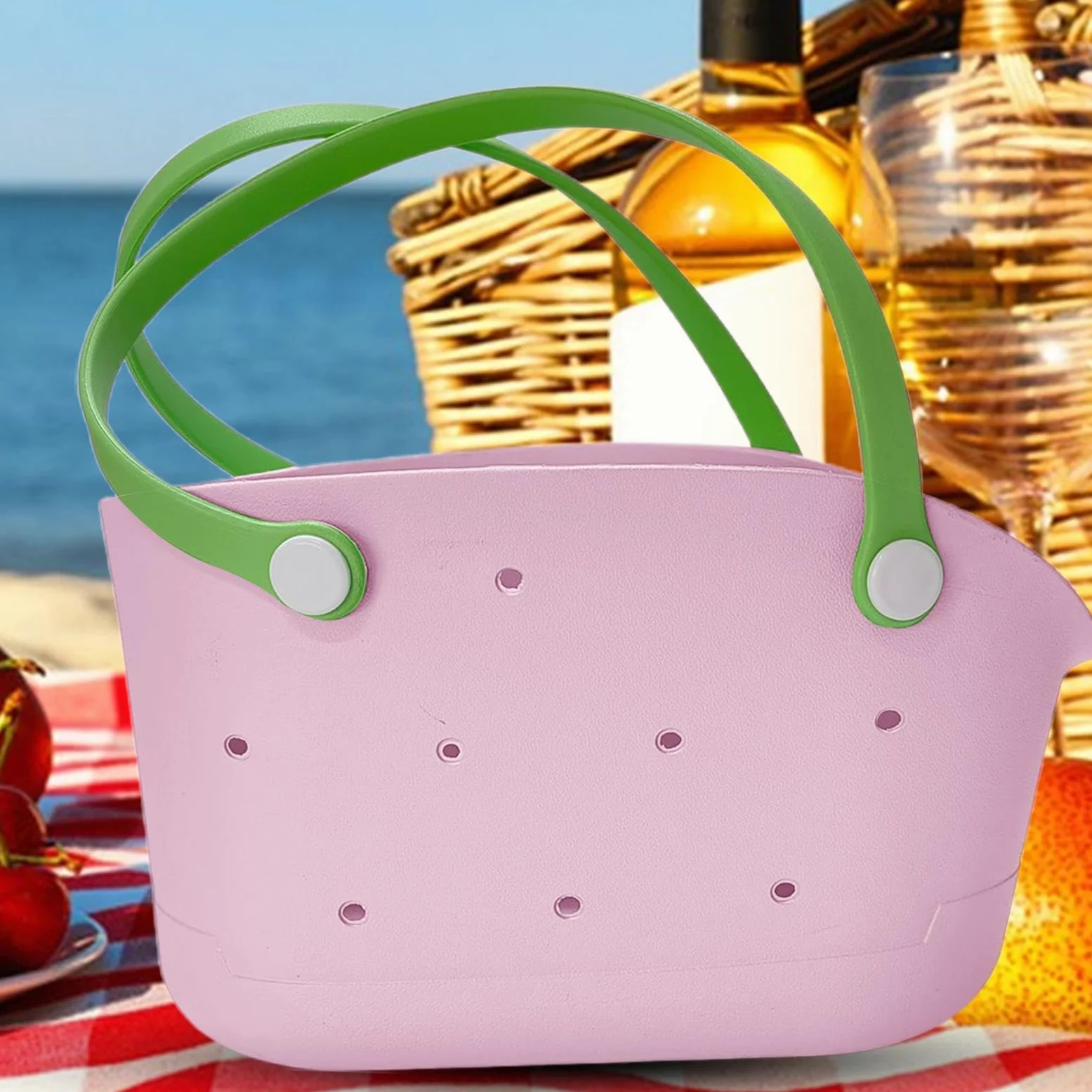 Sac de plage en caoutchouc – Sac de plage imperméable – Accessoires de voyage tendance, lavable et résistant au sable pour homme et femme – Pour l'extérieur, la piscine, le bateau